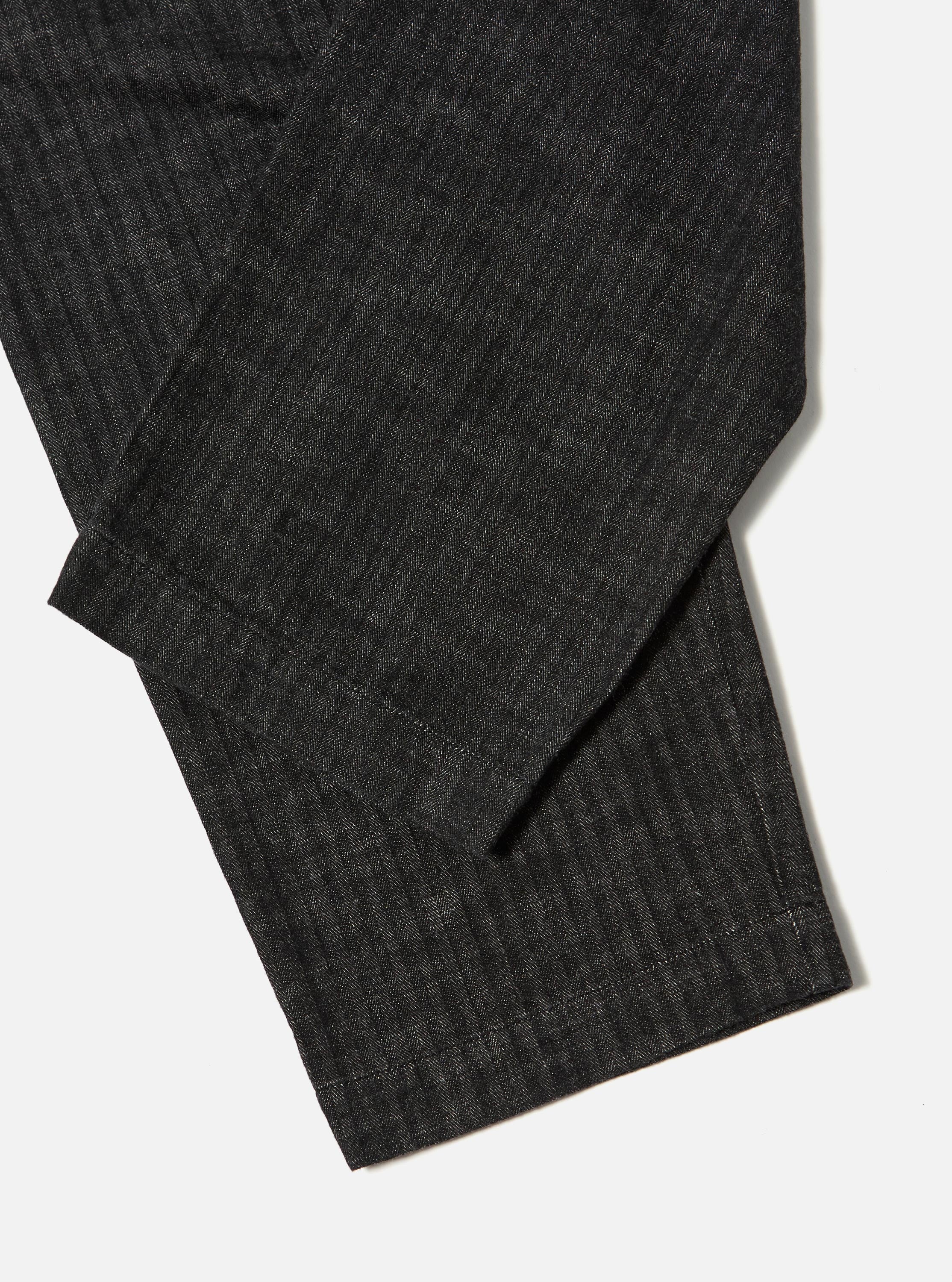 Black Italian Cotton Denim Duke Pant - Image 7