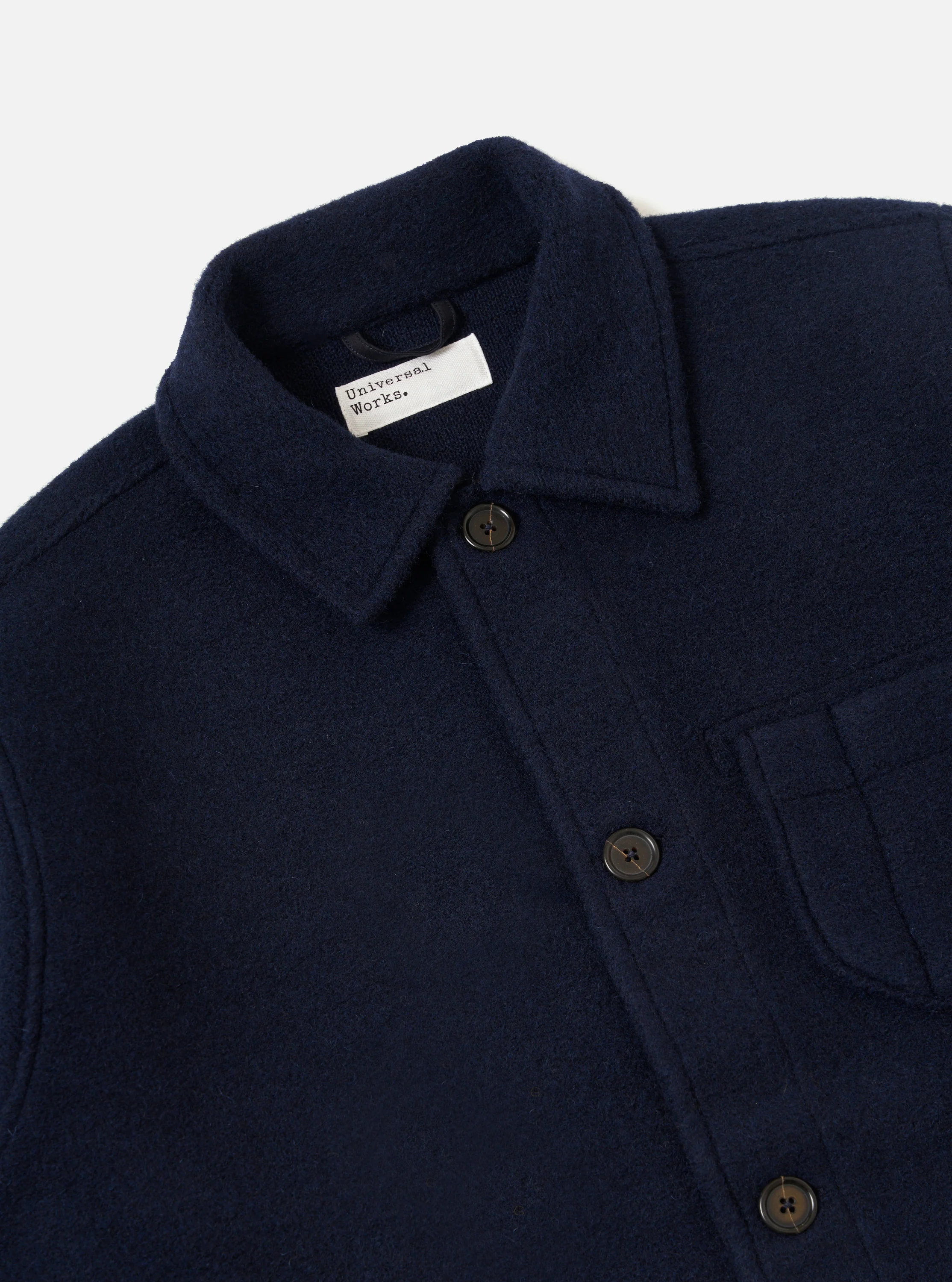 Navy Techno Melton Plain Field Jacket - Image 6