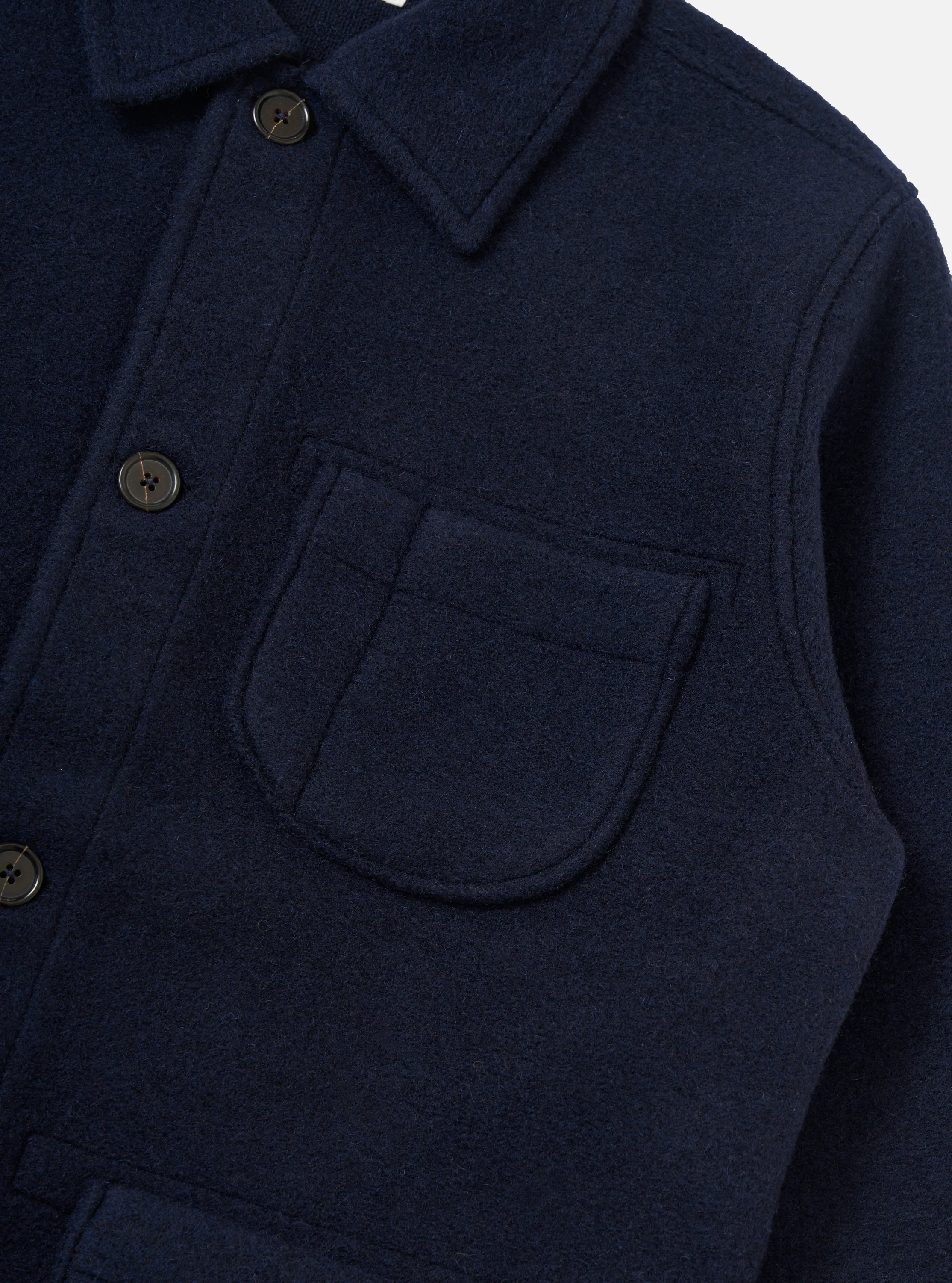 Navy Techno Melton Plain Field Jacket - Image 7