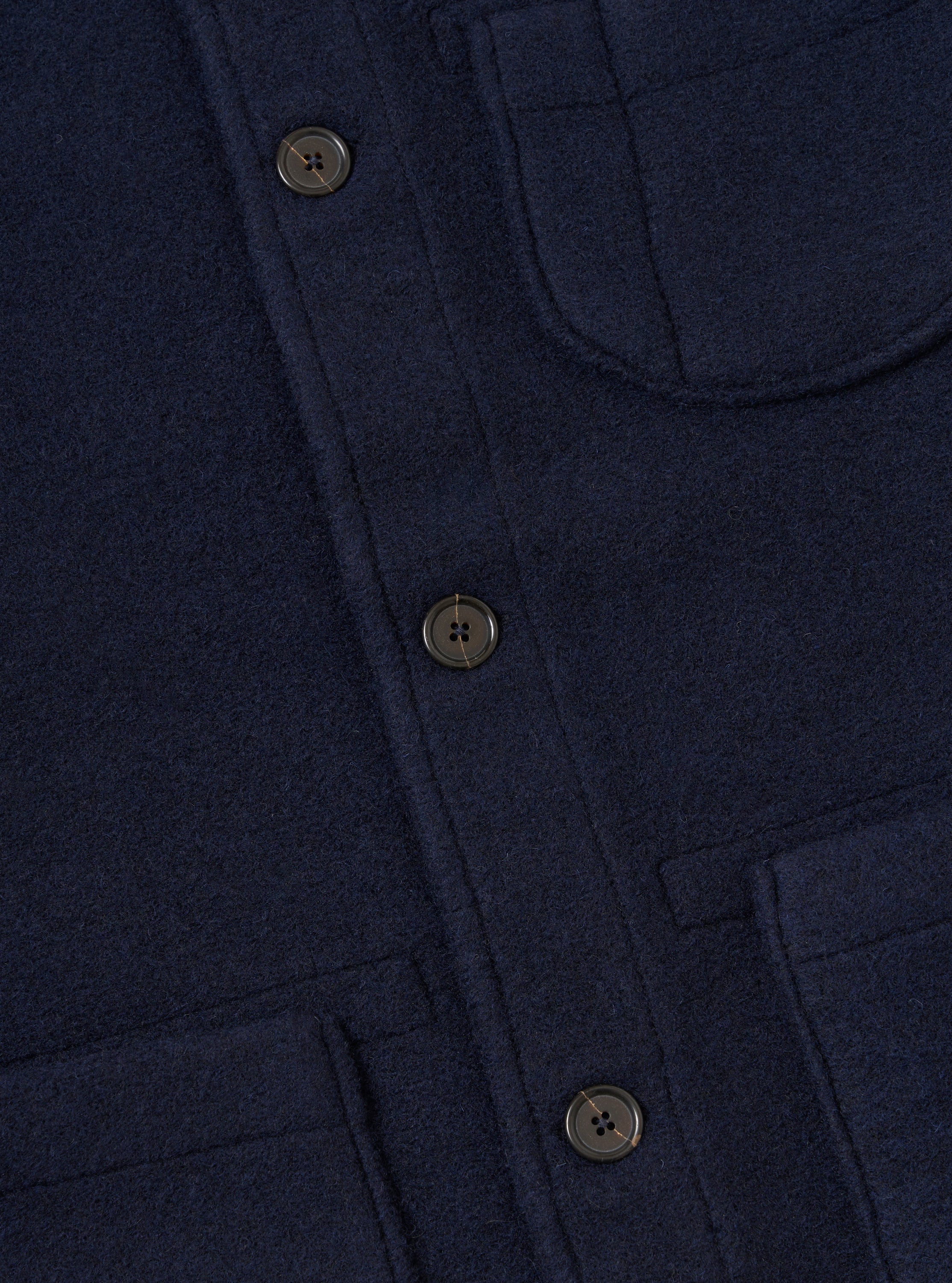 Navy Techno Melton Plain Field Jacket - Image 8