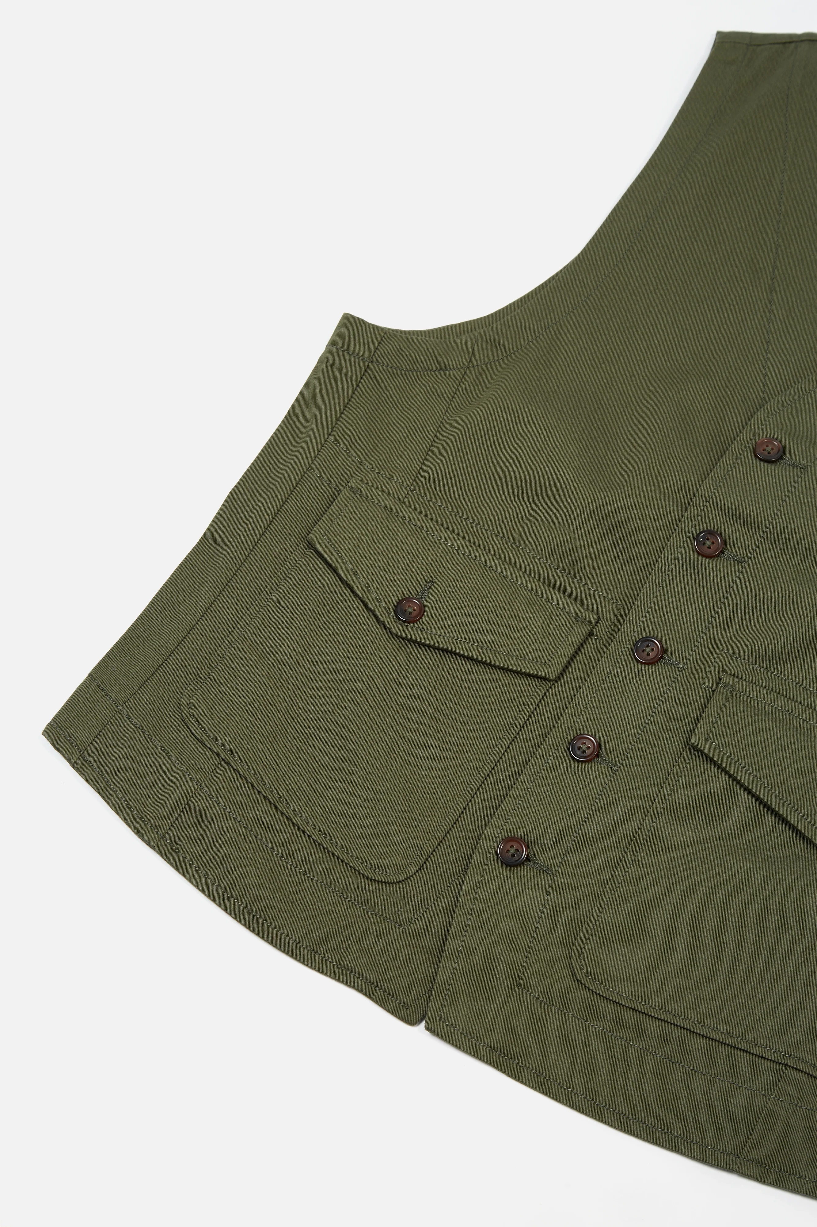 Light Olive Twill Field Waistcoat - Image 5
