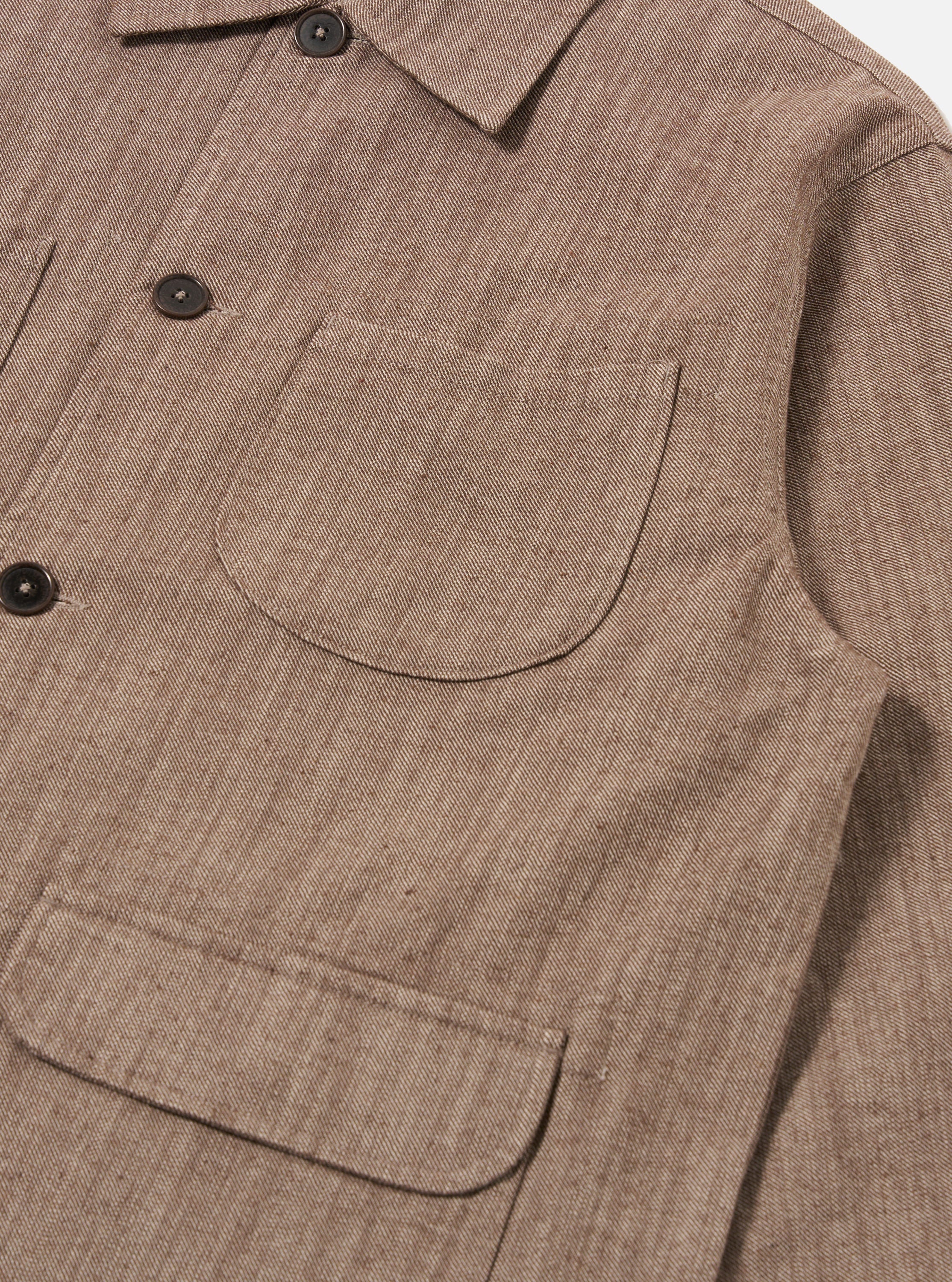 Brown Vintage Twill Weave Labour Jacket - Image 5