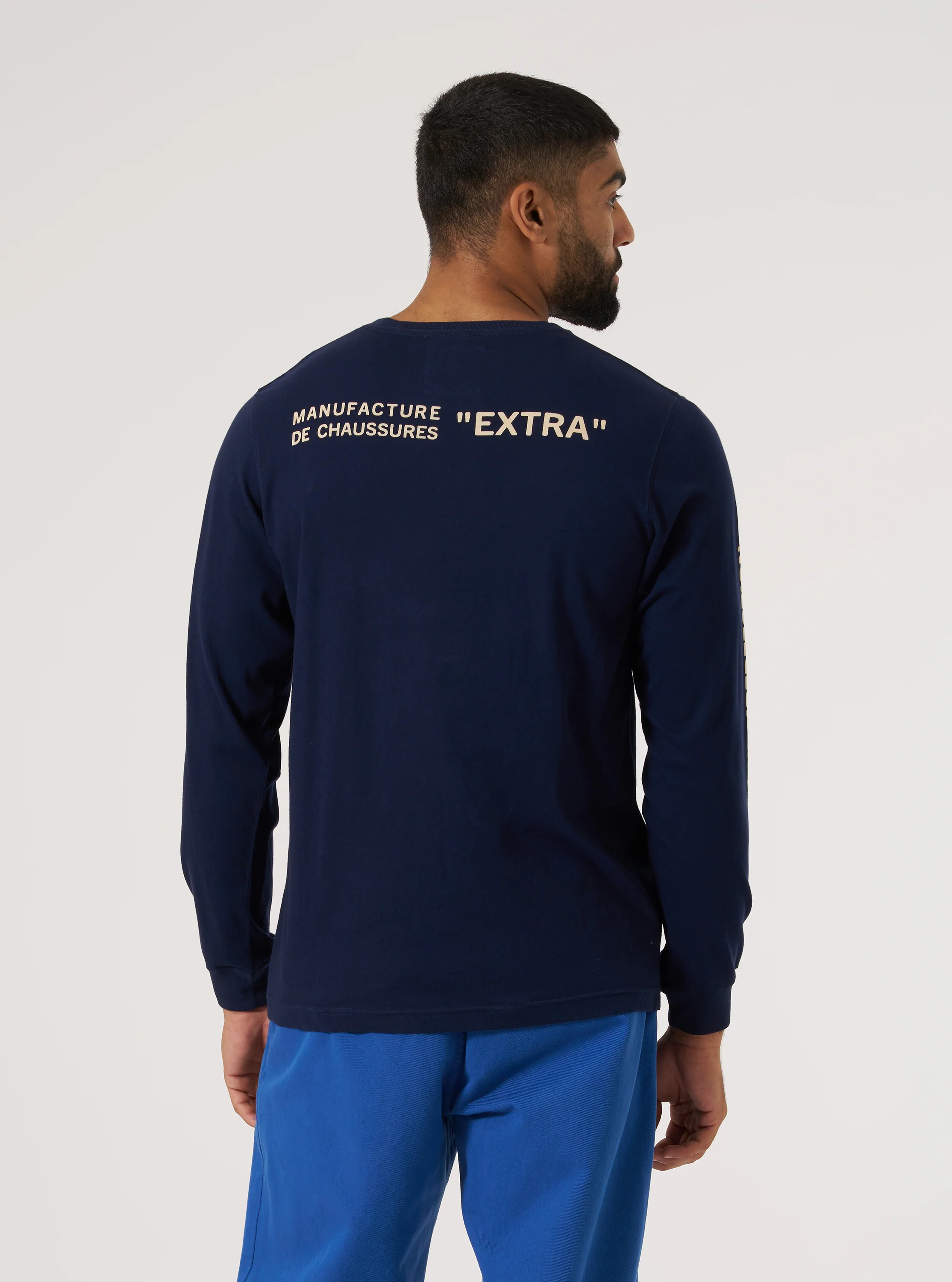 Paraboot x Universal Works Navy Single Jersey Long Sleeve Tee - Image 3