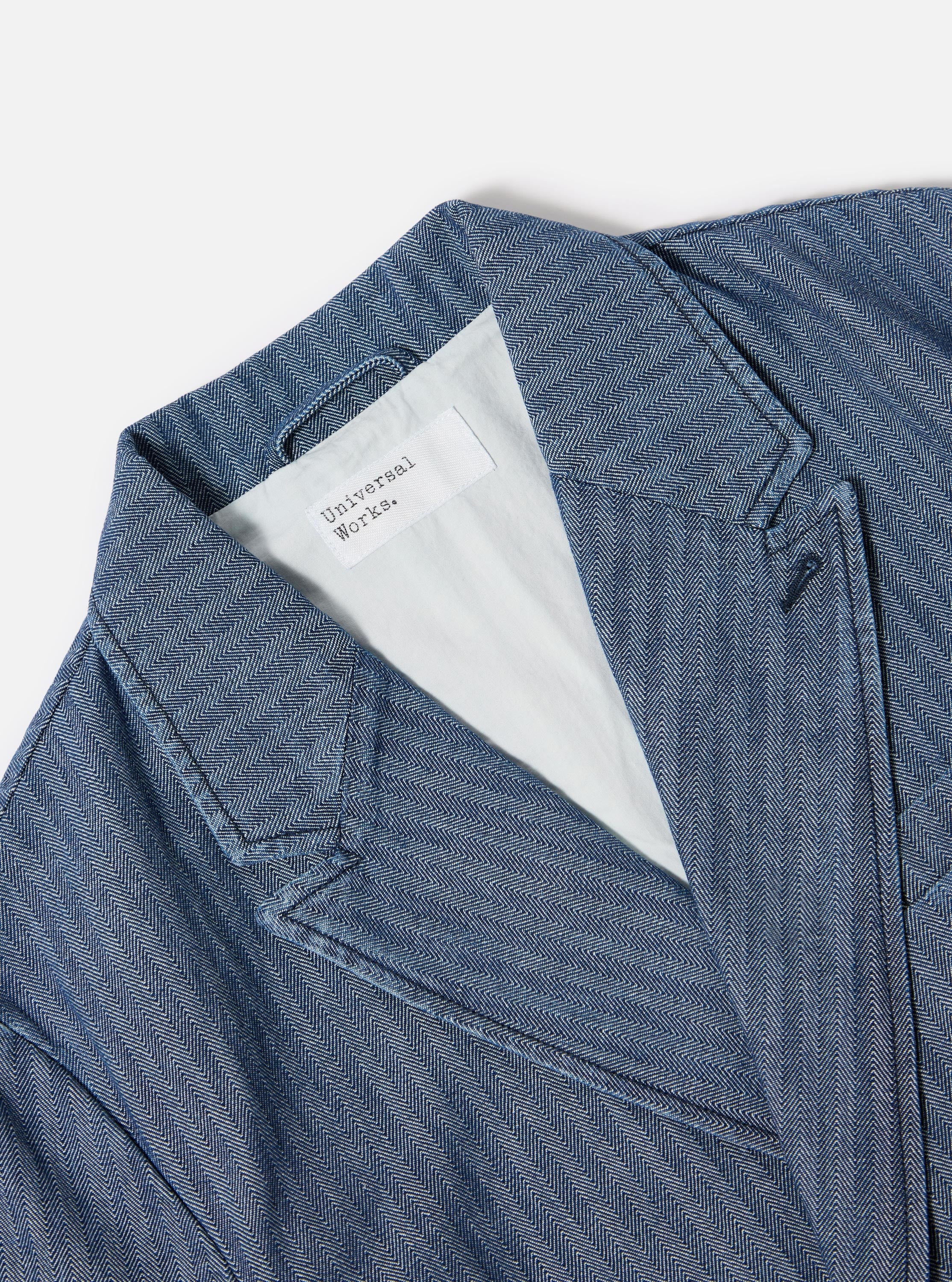 Indigo Denim Herringbone Manor Jacket - Image 6