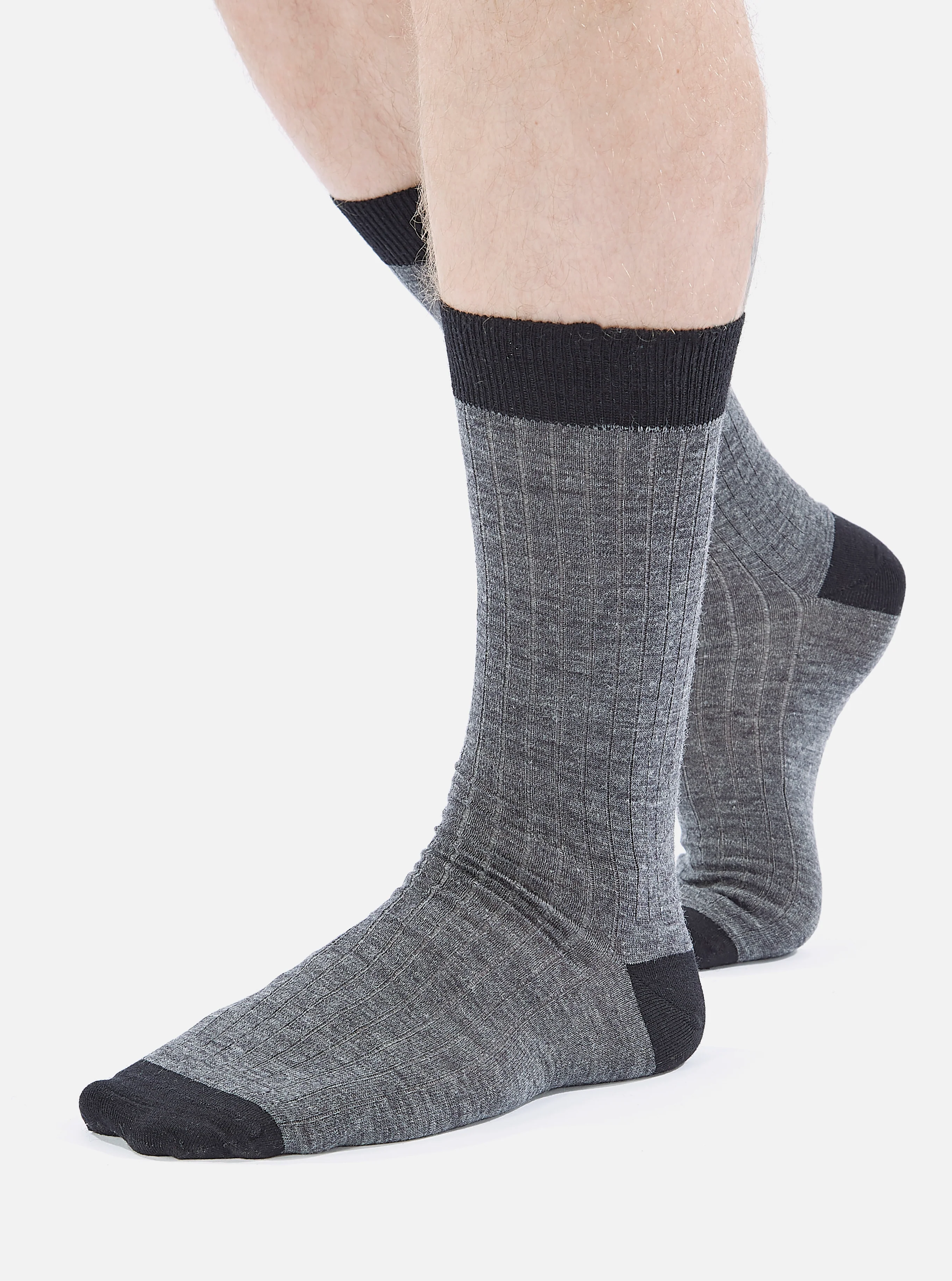 Grey Marl Merino Merino Classic Sock - Image 4