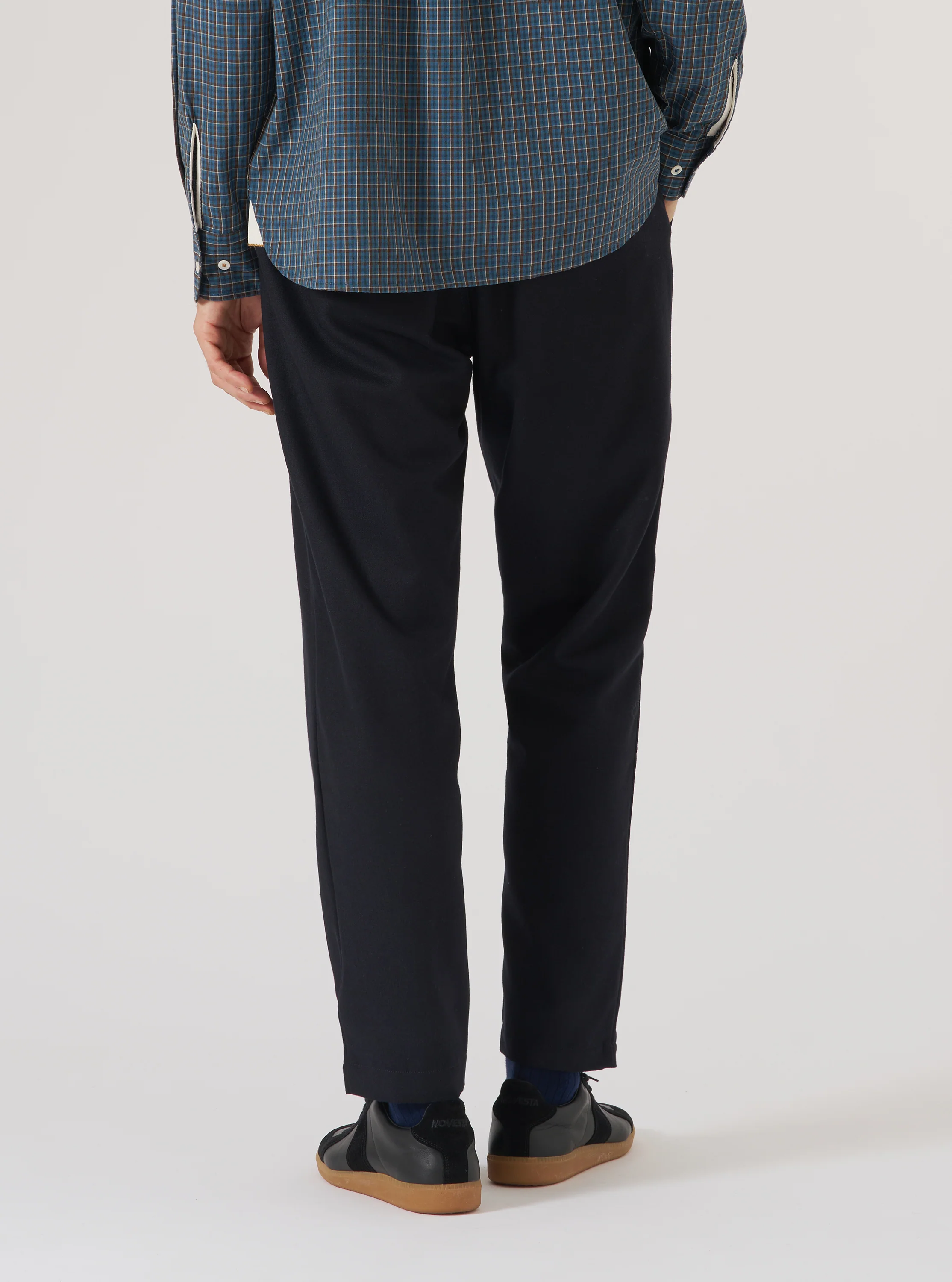 Dark Navy Upcycled Italian Tweed Military Chino - Image 3