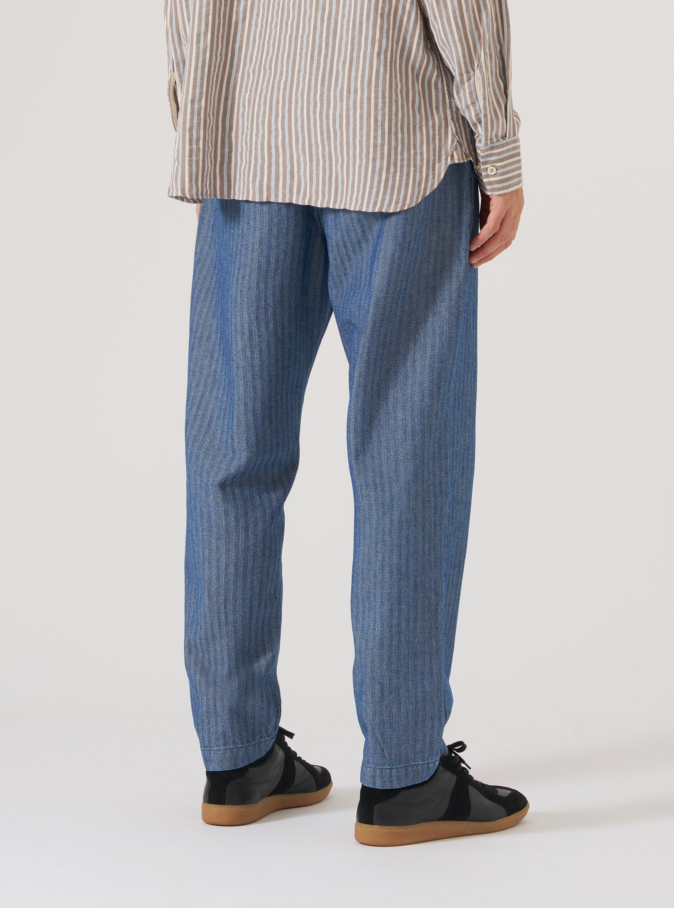 Indigo Denim Herringbone Military Chino - Image 3