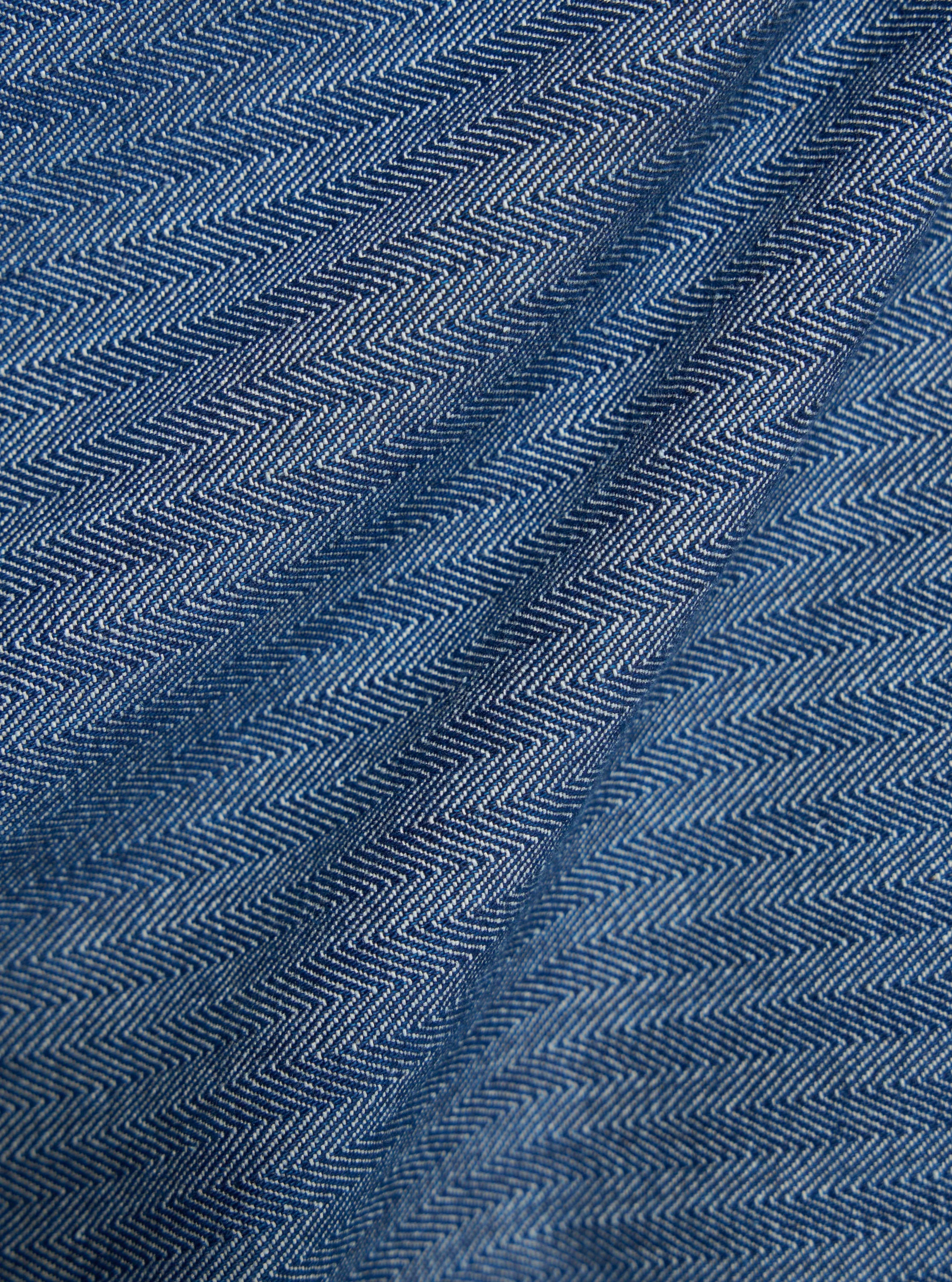 Indigo Denim Herringbone Military Chino - Image 4