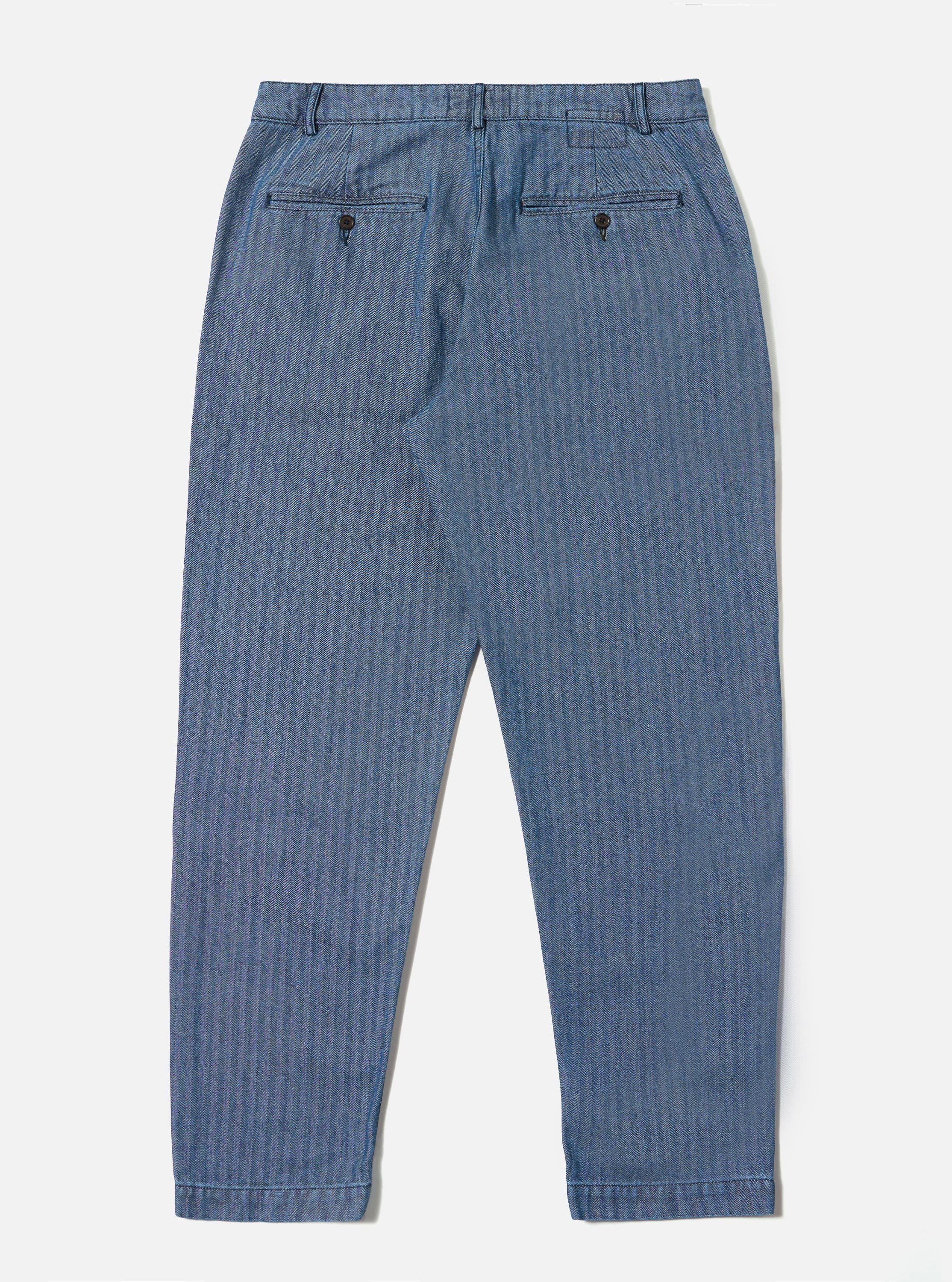 Indigo Denim Herringbone Military Chino - Image 5