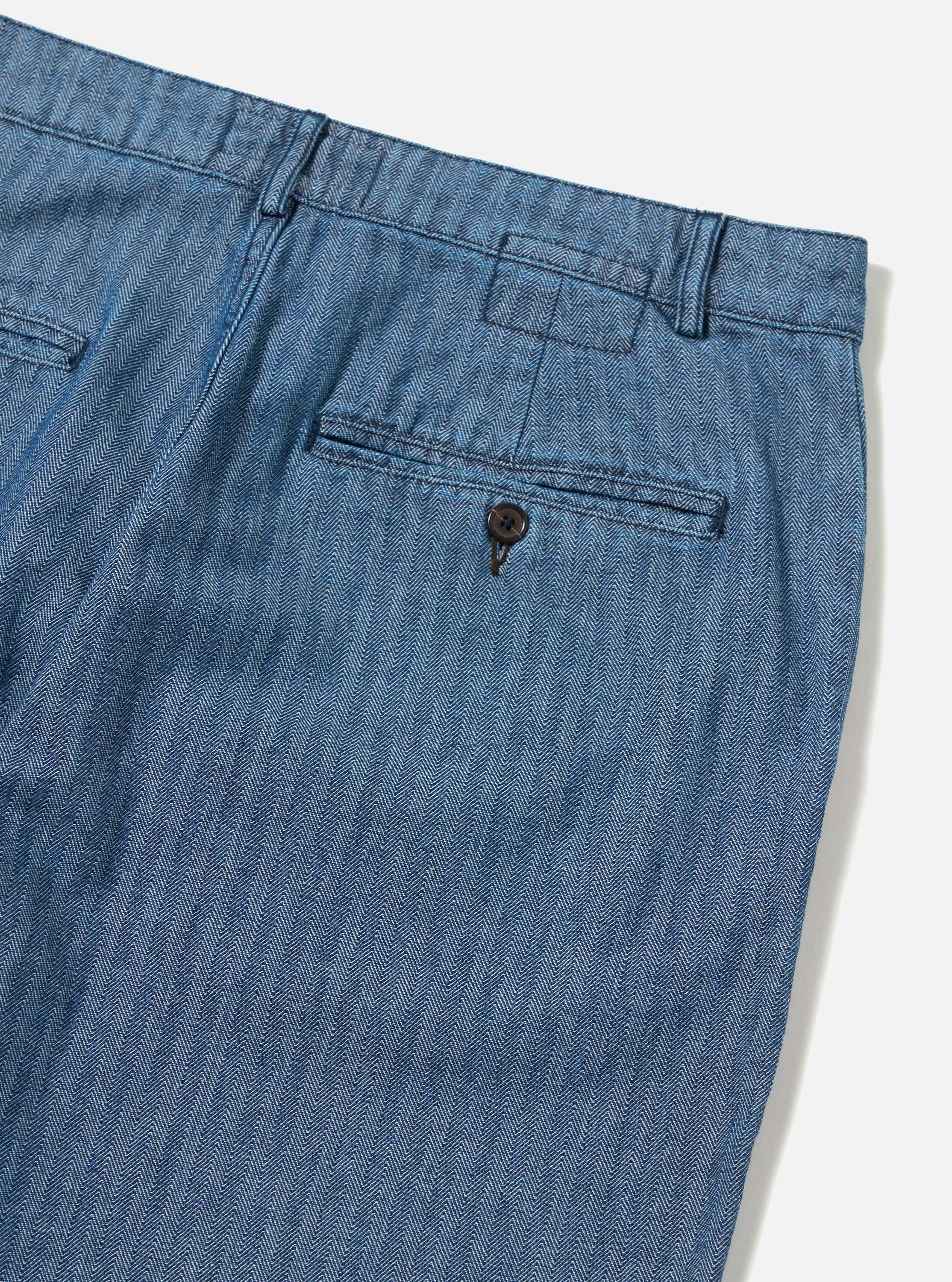 Indigo Denim Herringbone Military Chino - Image 7