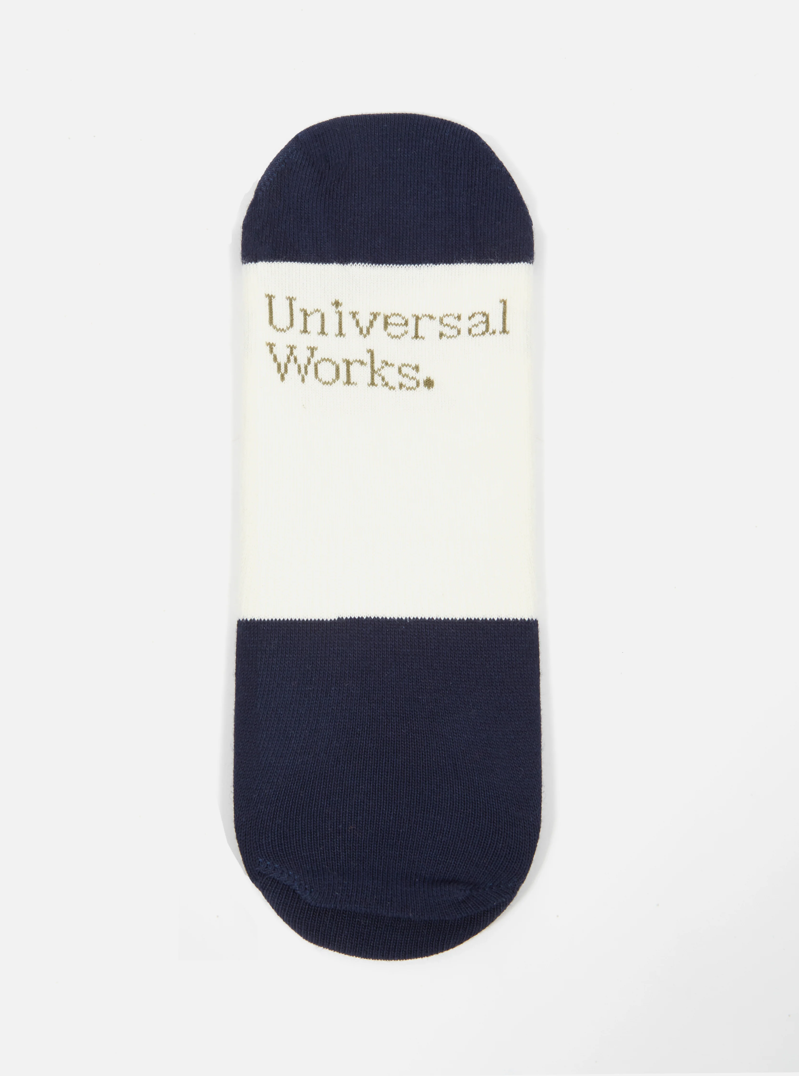 Ecru/Navy Cotton Mix Knit No Show Sock - Image 4