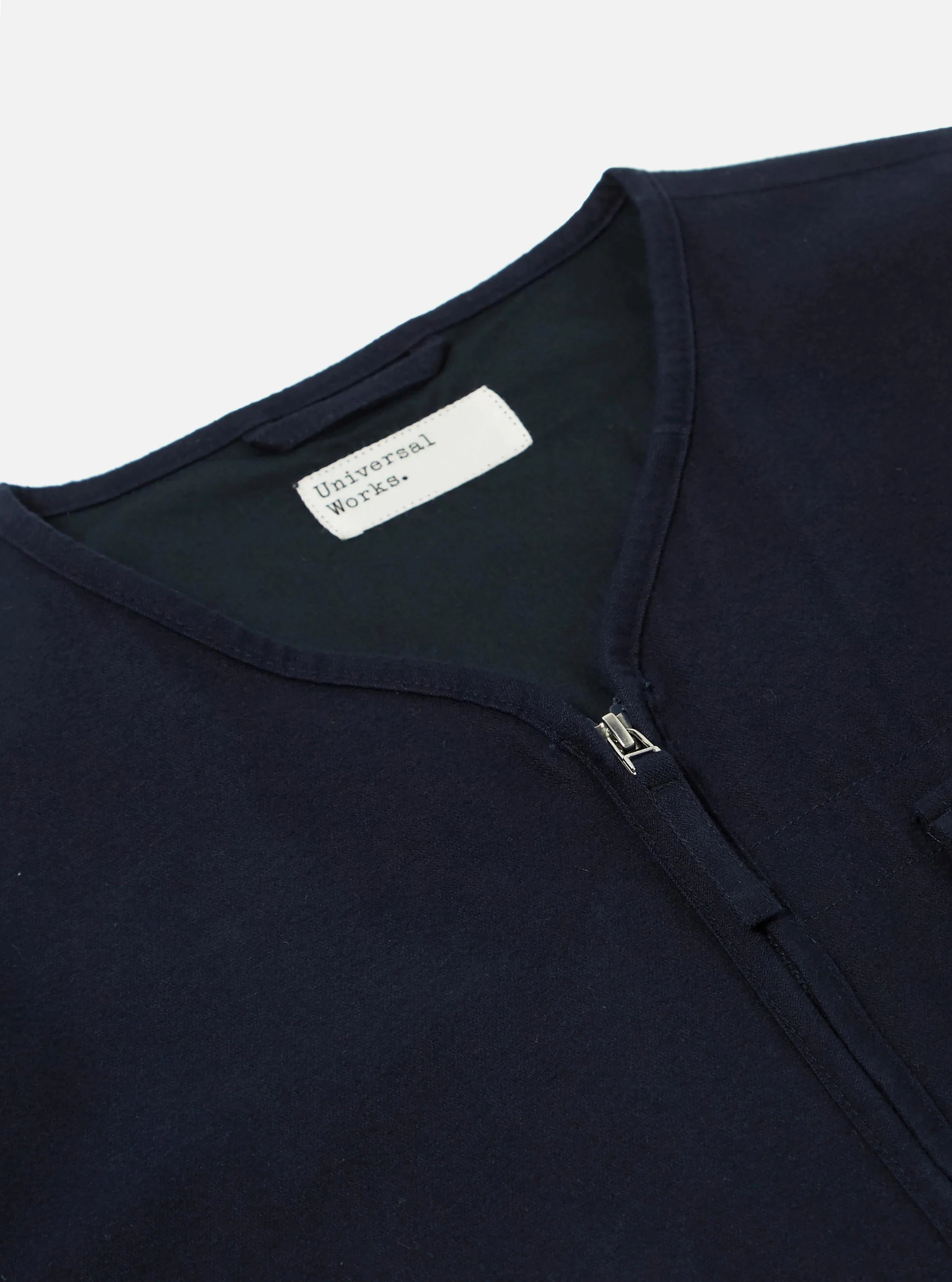 Navy Brushed Moleskin Parachute Liner Jacket - Image 6