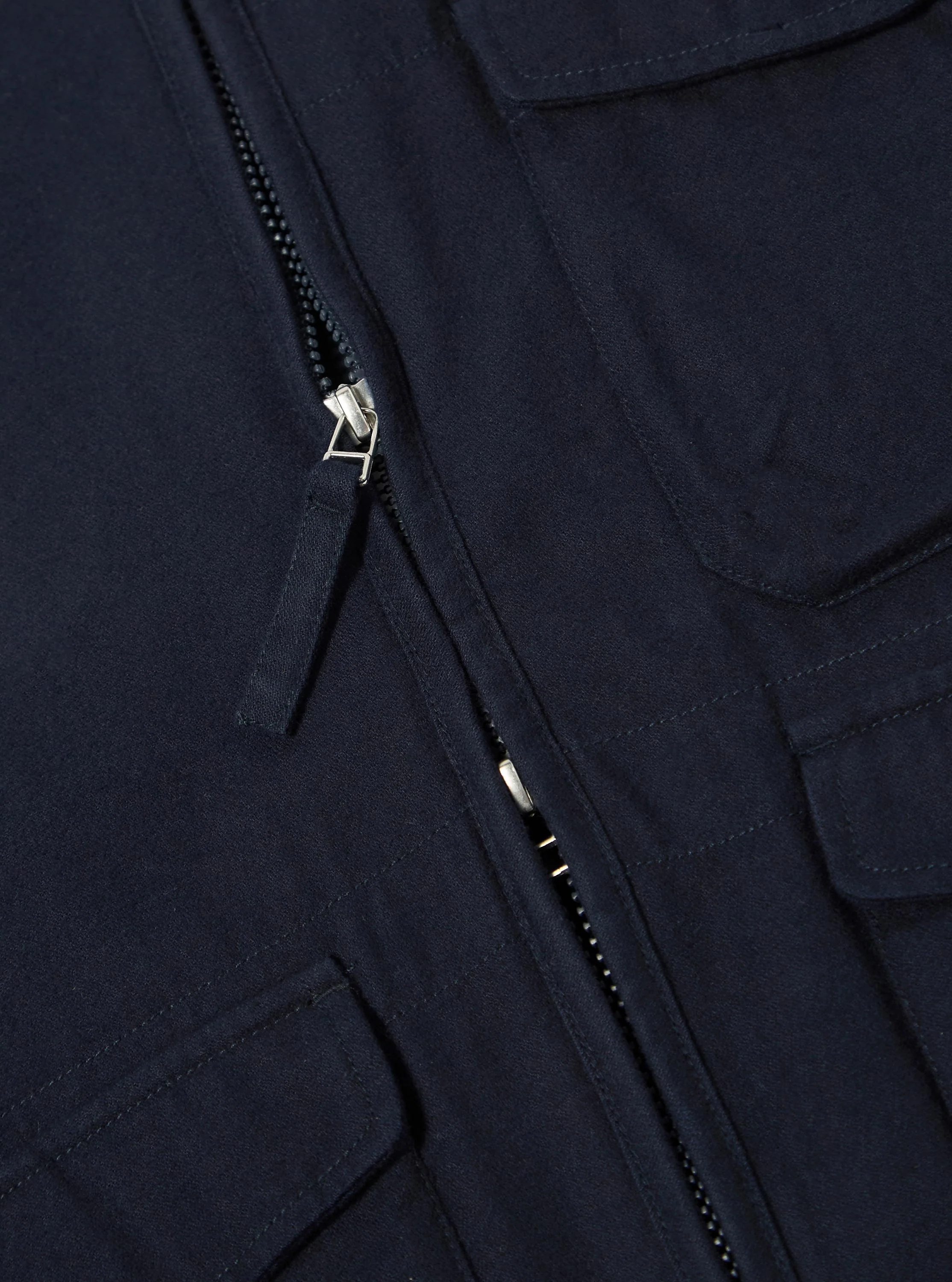 Navy Brushed Moleskin Parachute Liner Jacket - Image 7