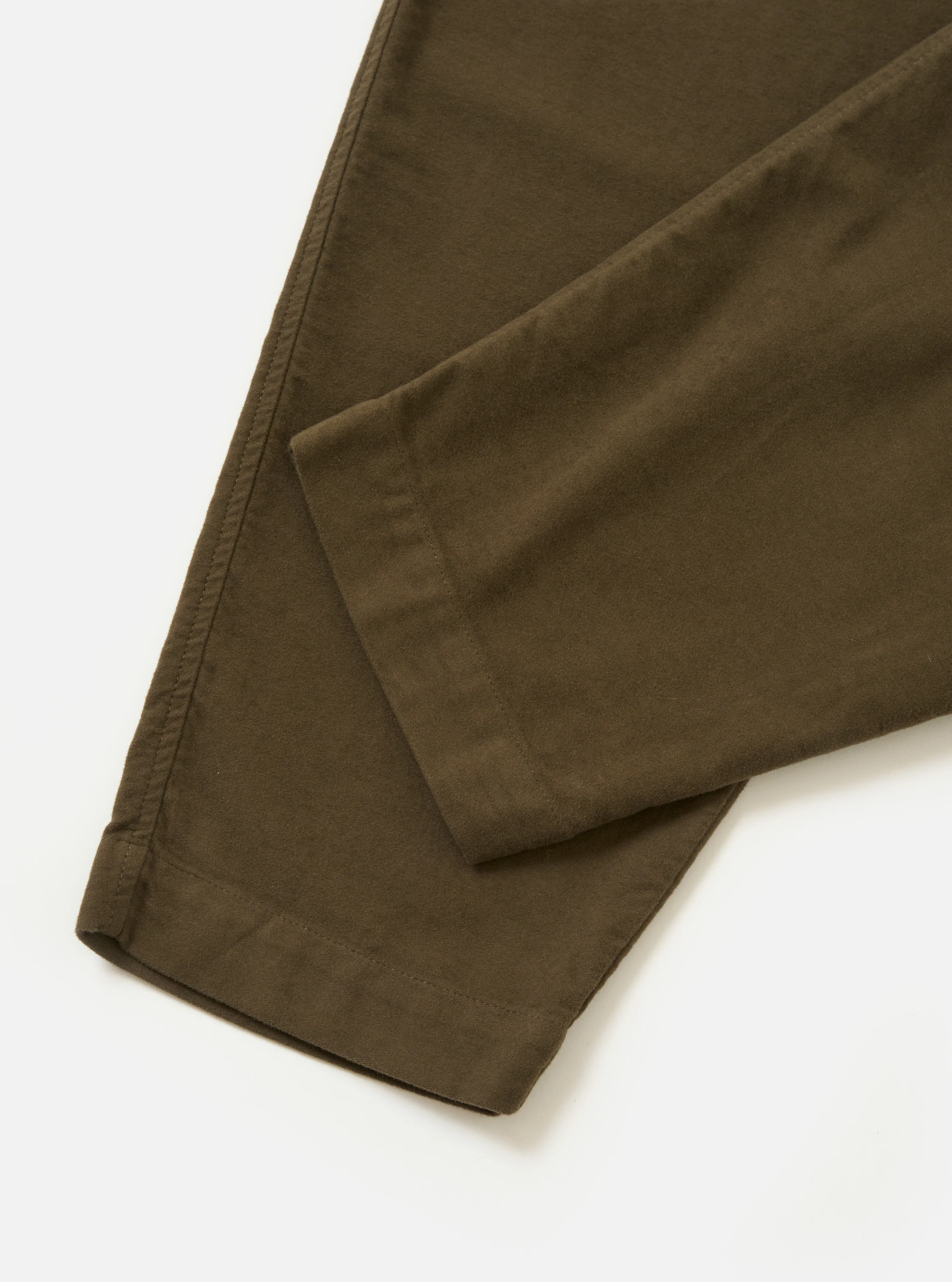 Khaki Comfort Moleskin Pleated Track Pant - Image 7