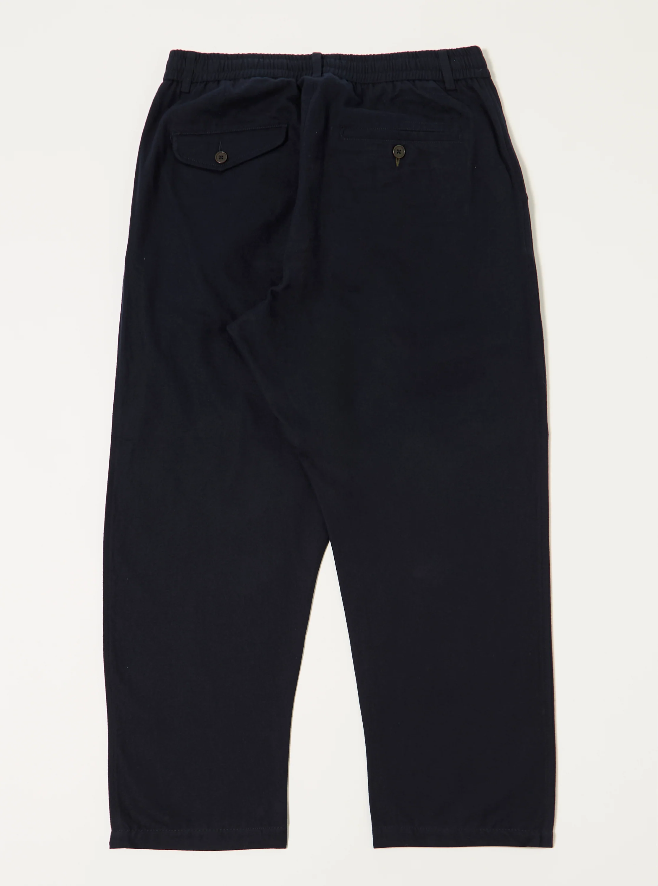 Navy Brushed Moleskin Pleated Track Pant - Image 5