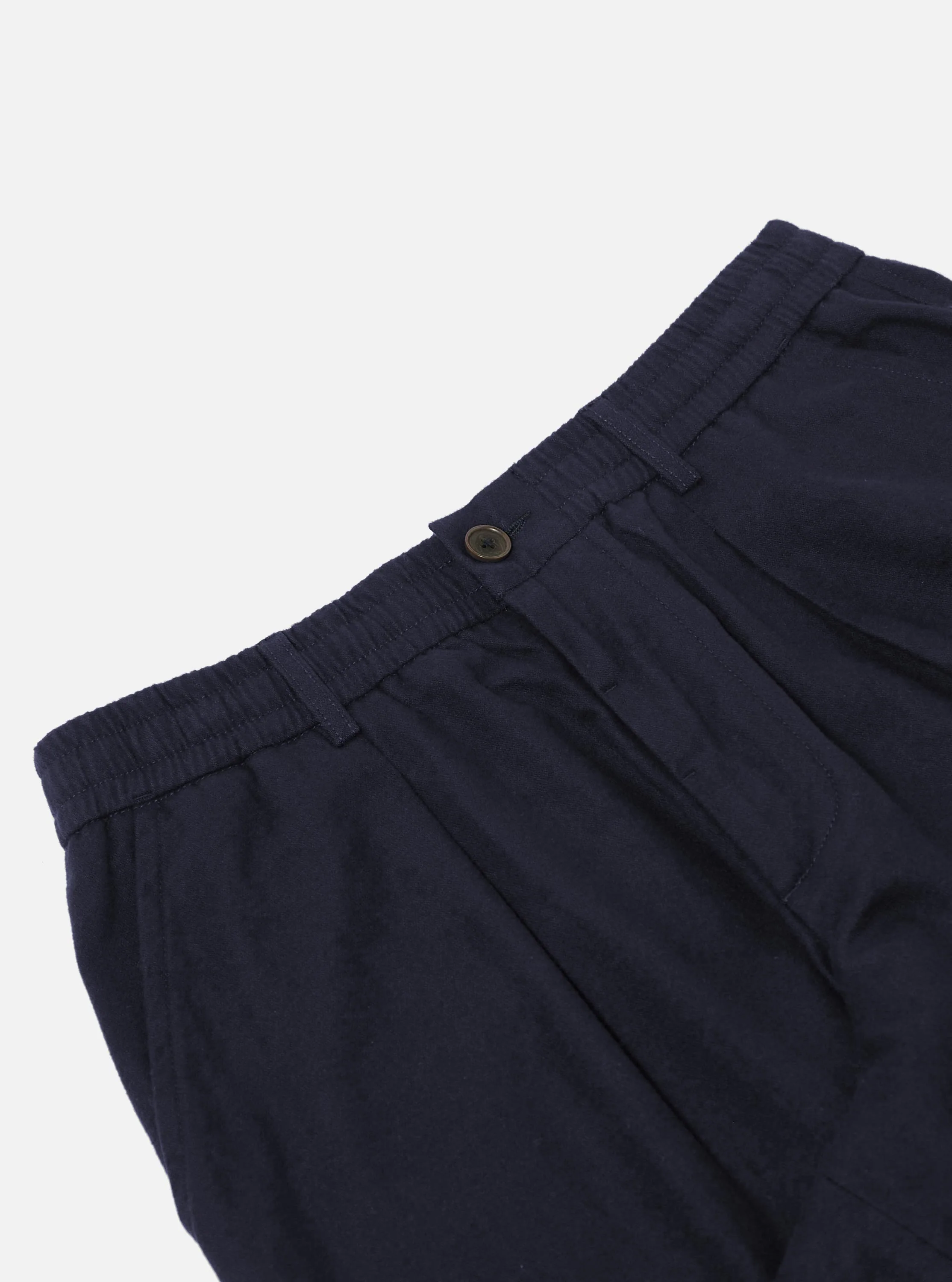 Navy Brushed Moleskin Pleated Track Pant - Image 6