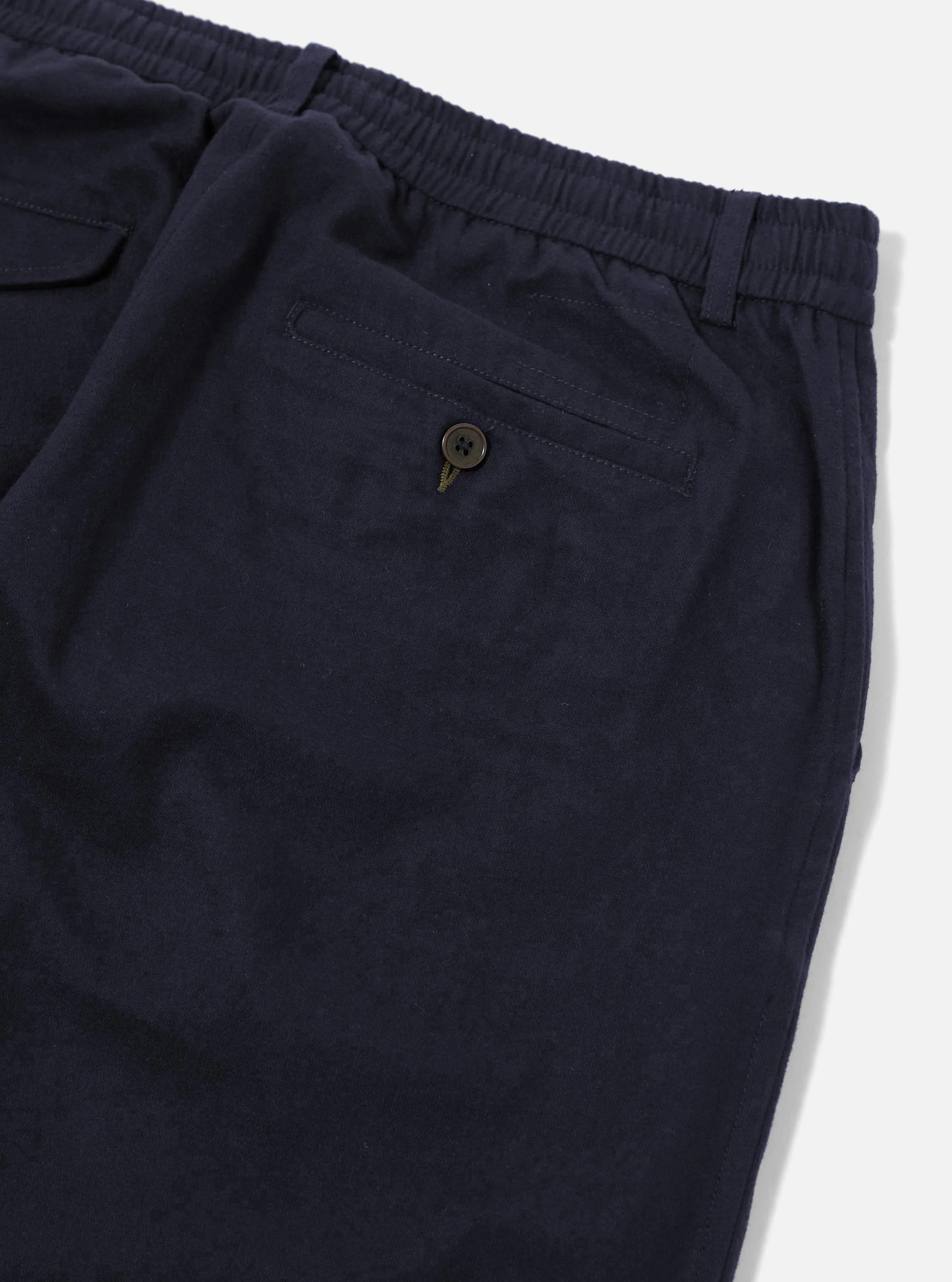 Navy Brushed Moleskin Pleated Track Pant - Image 7