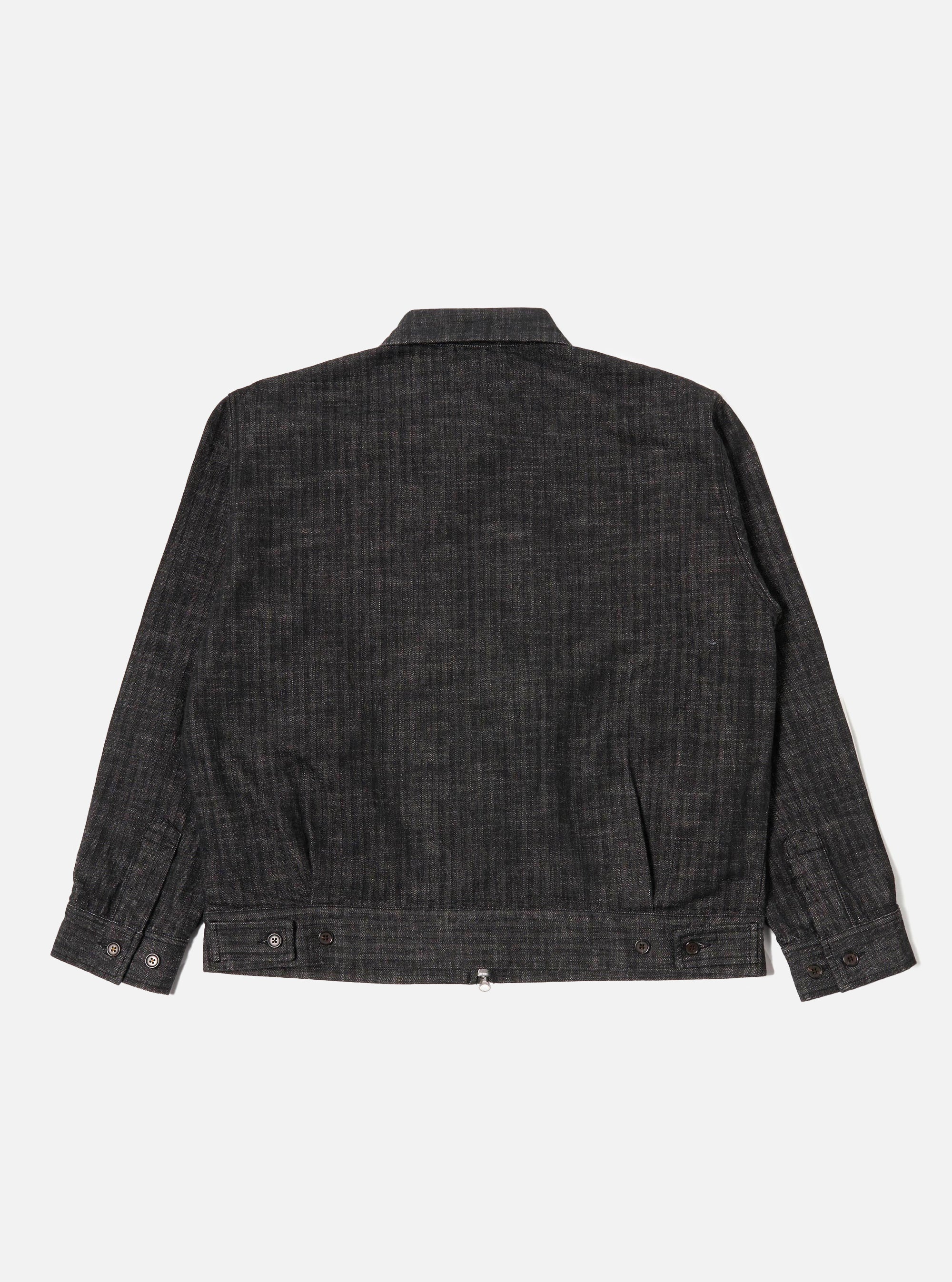 Black Italian Cotton Denim Rose Bowl Jacket - Image 5