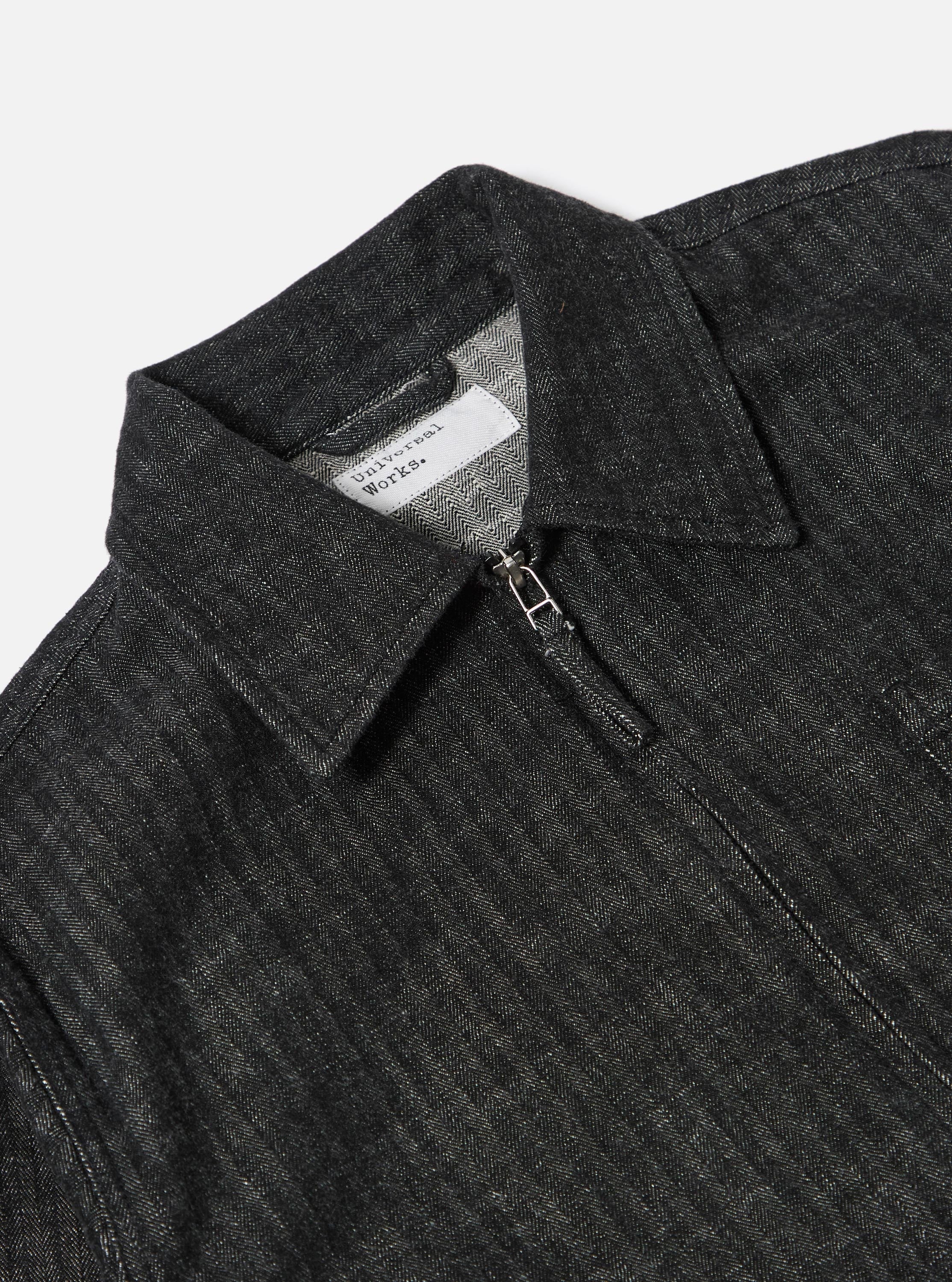 Black Italian Cotton Denim Rose Bowl Jacket - Image 6