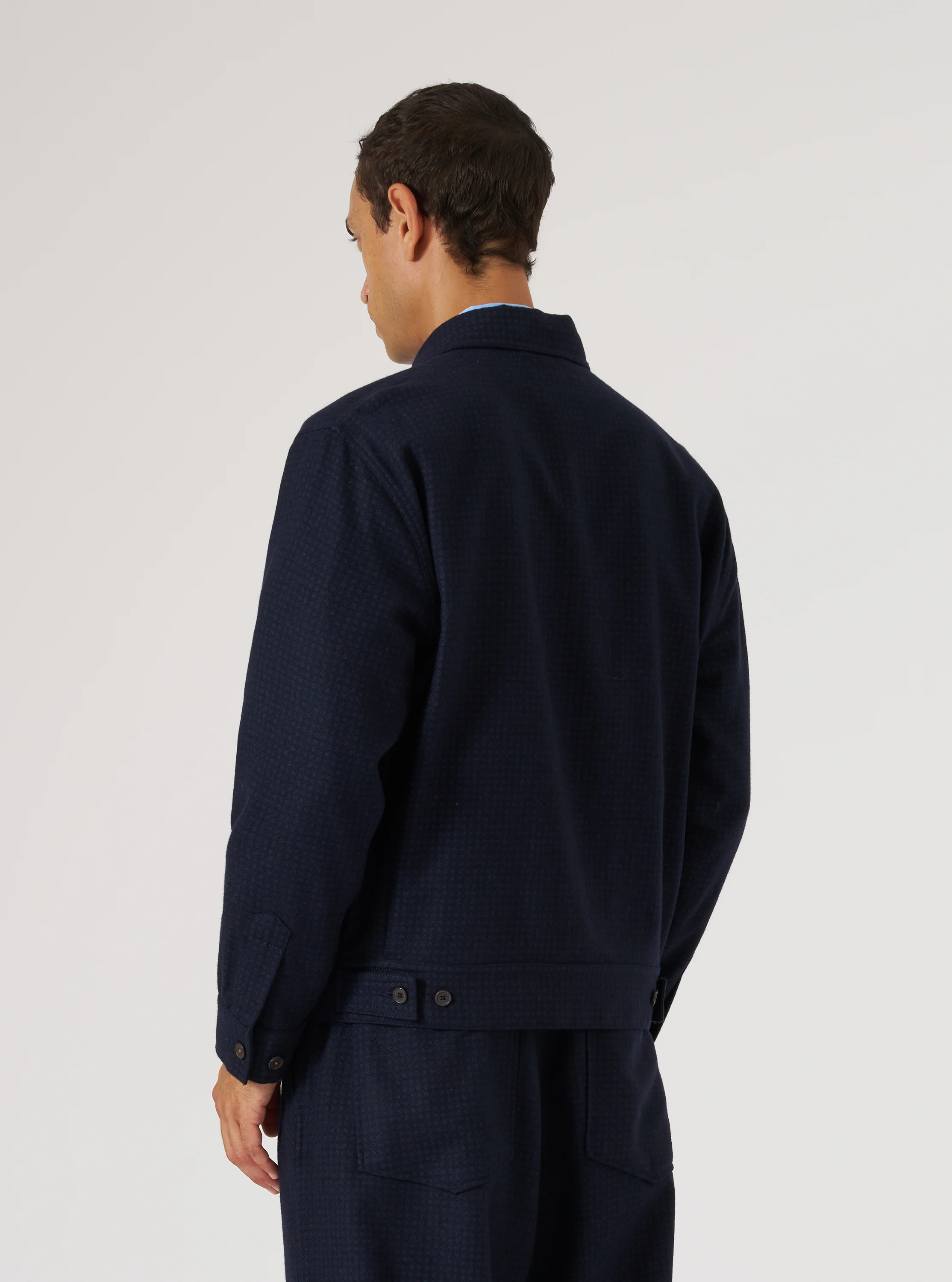 Navy Dot Print Flannel Rose Bowl Jacket - Image 3