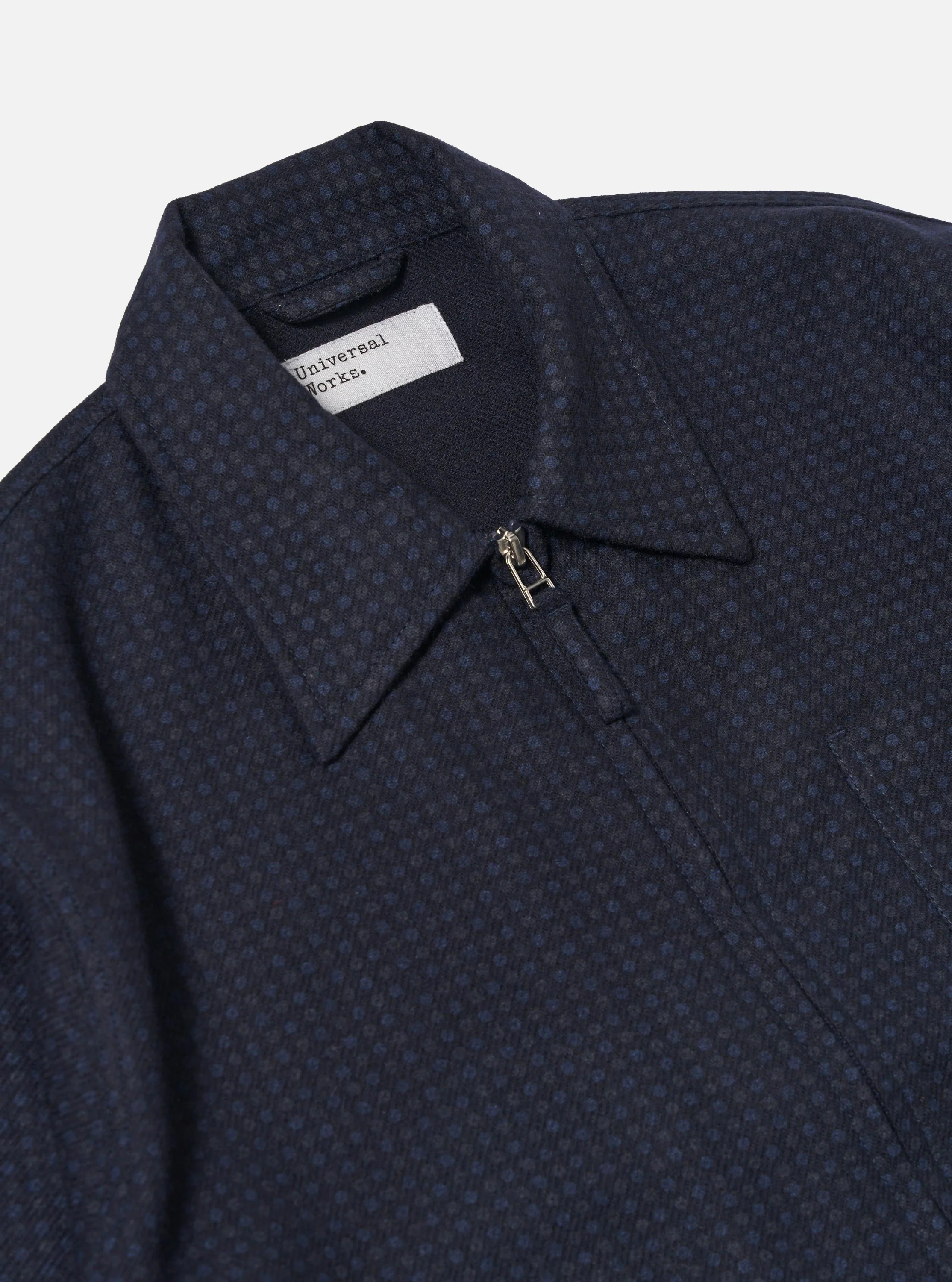 Navy Dot Print Flannel Rose Bowl Jacket - Image 6