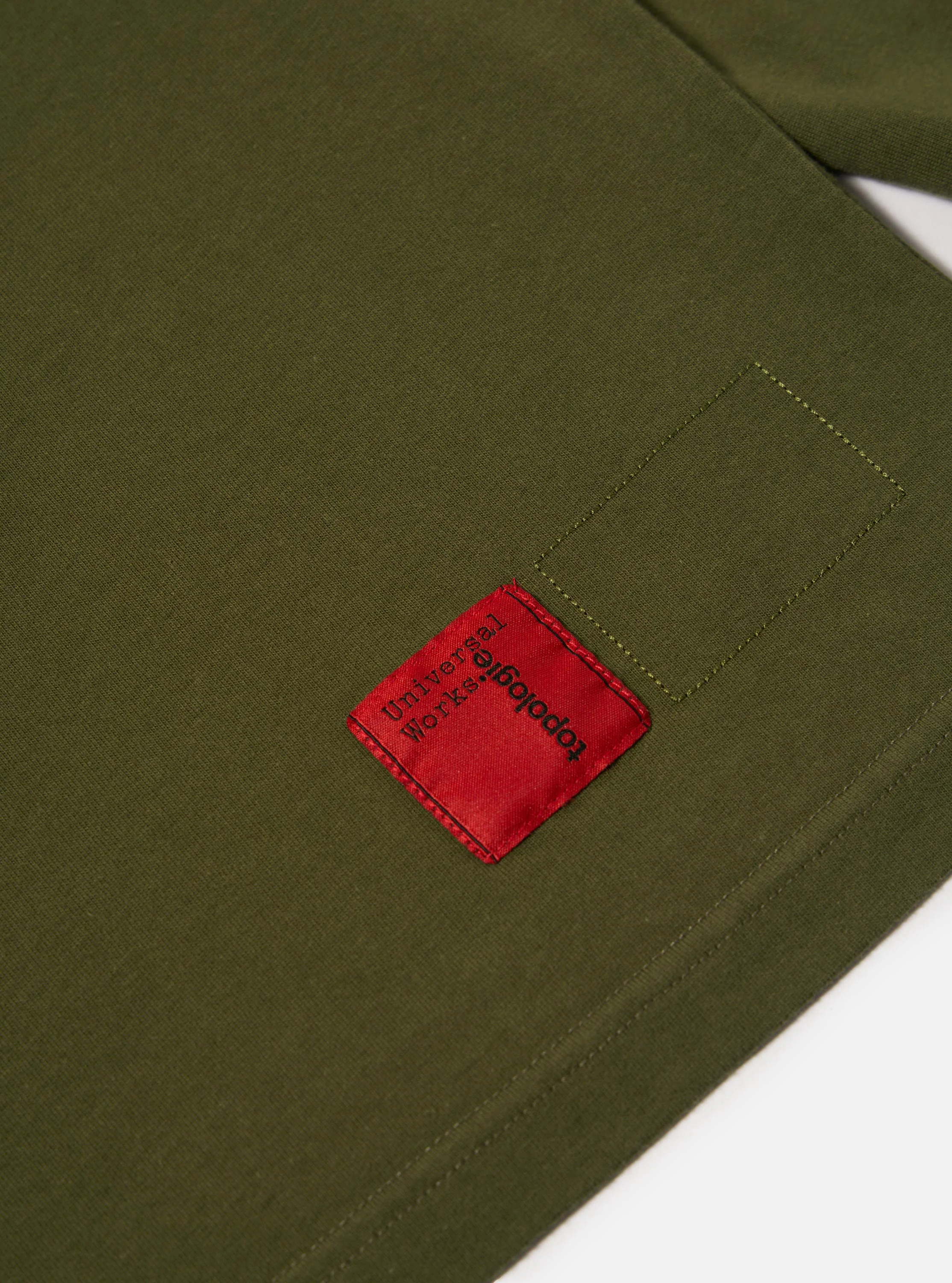 Topologie x Universal Works Olive/Brown MW Organic Cotton Rugby Shirt - Image 8