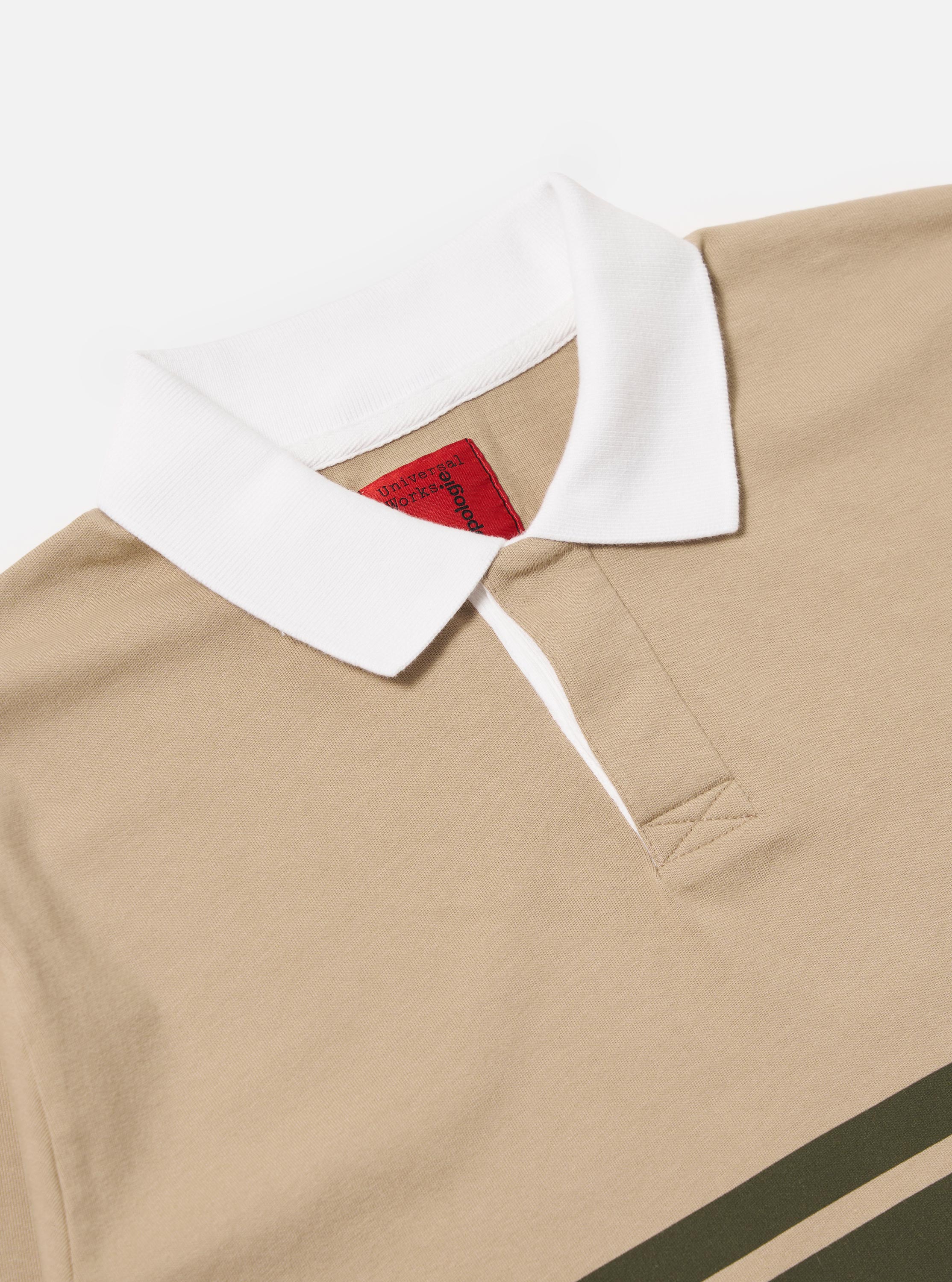 Topologie x Universal Works Sand/Olive MW Organic Cotton Rugby Shirt - Image 6