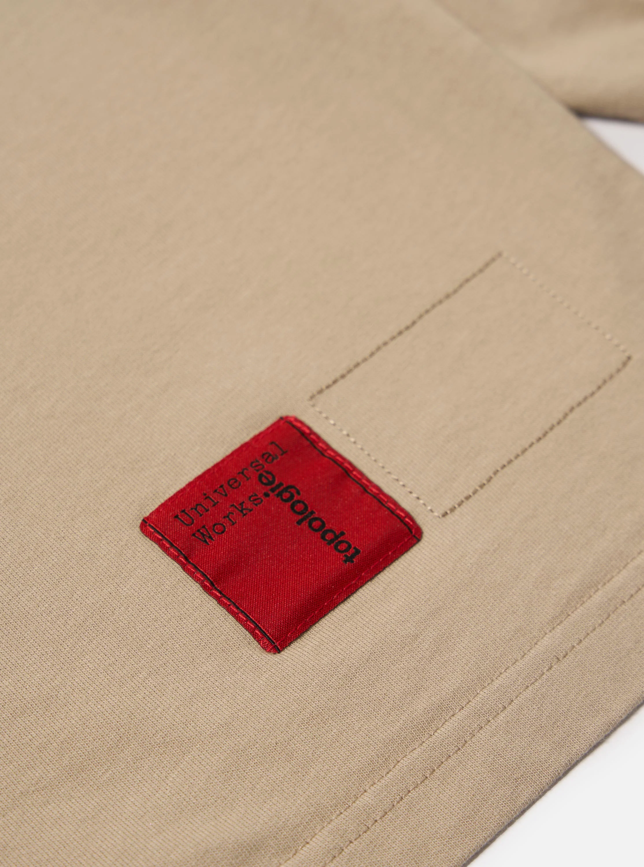 Topologie x Universal Works Sand/Olive MW Organic Cotton Rugby Shirt - Image 8