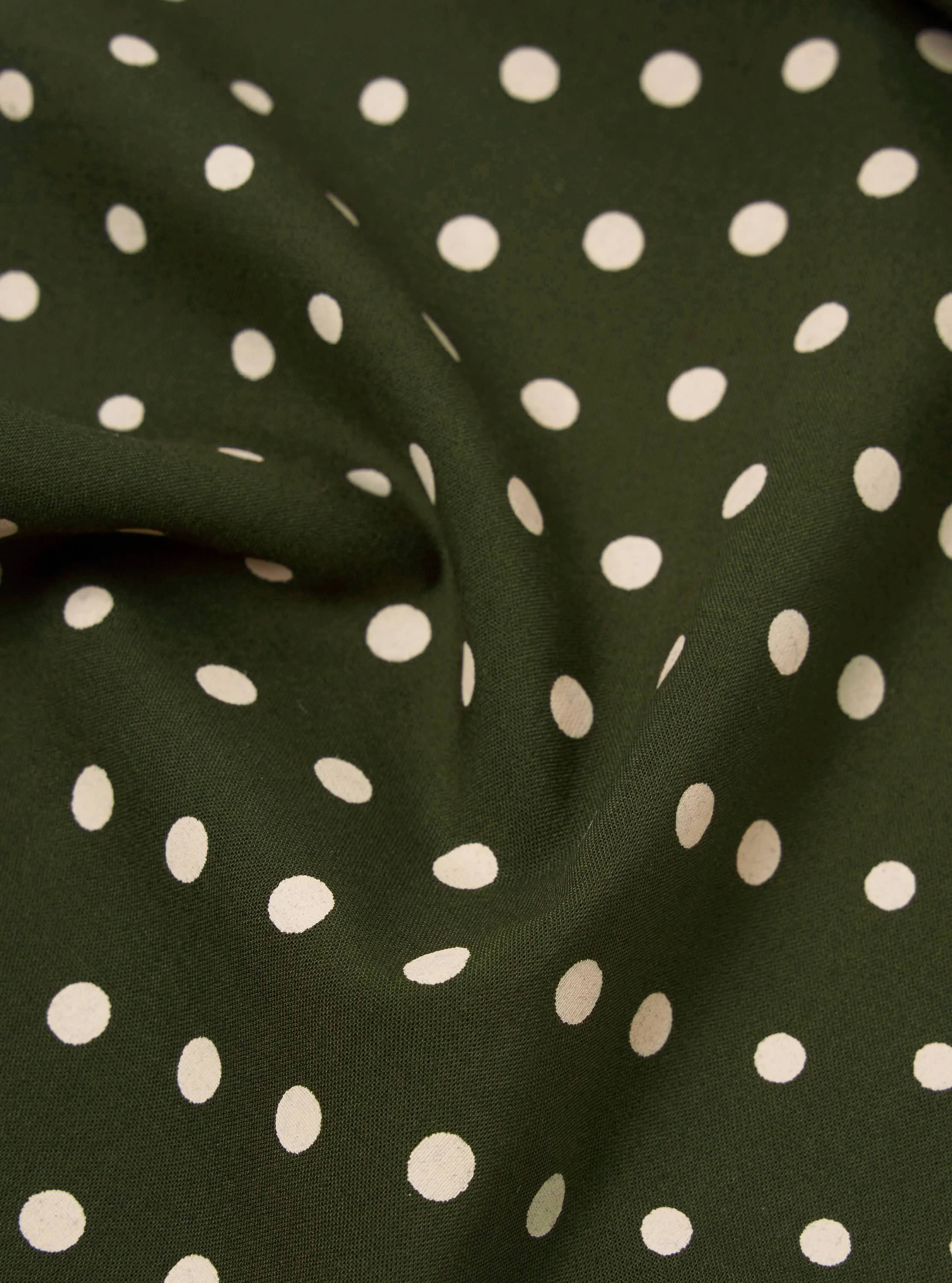 Olive Dot Print Short Scarf - Image 3