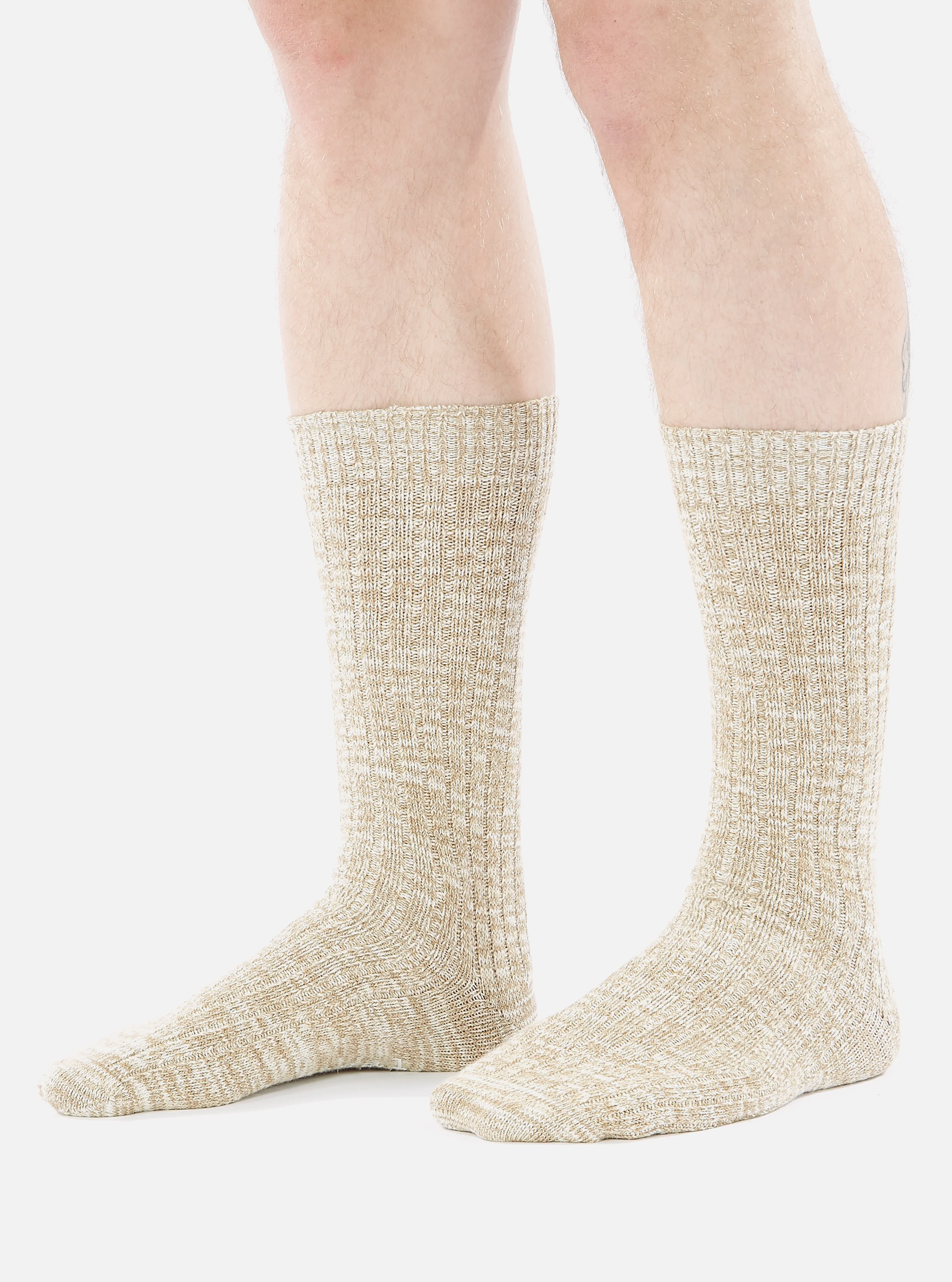 Dark Sand Slub Knit Slub Sock - Image 3