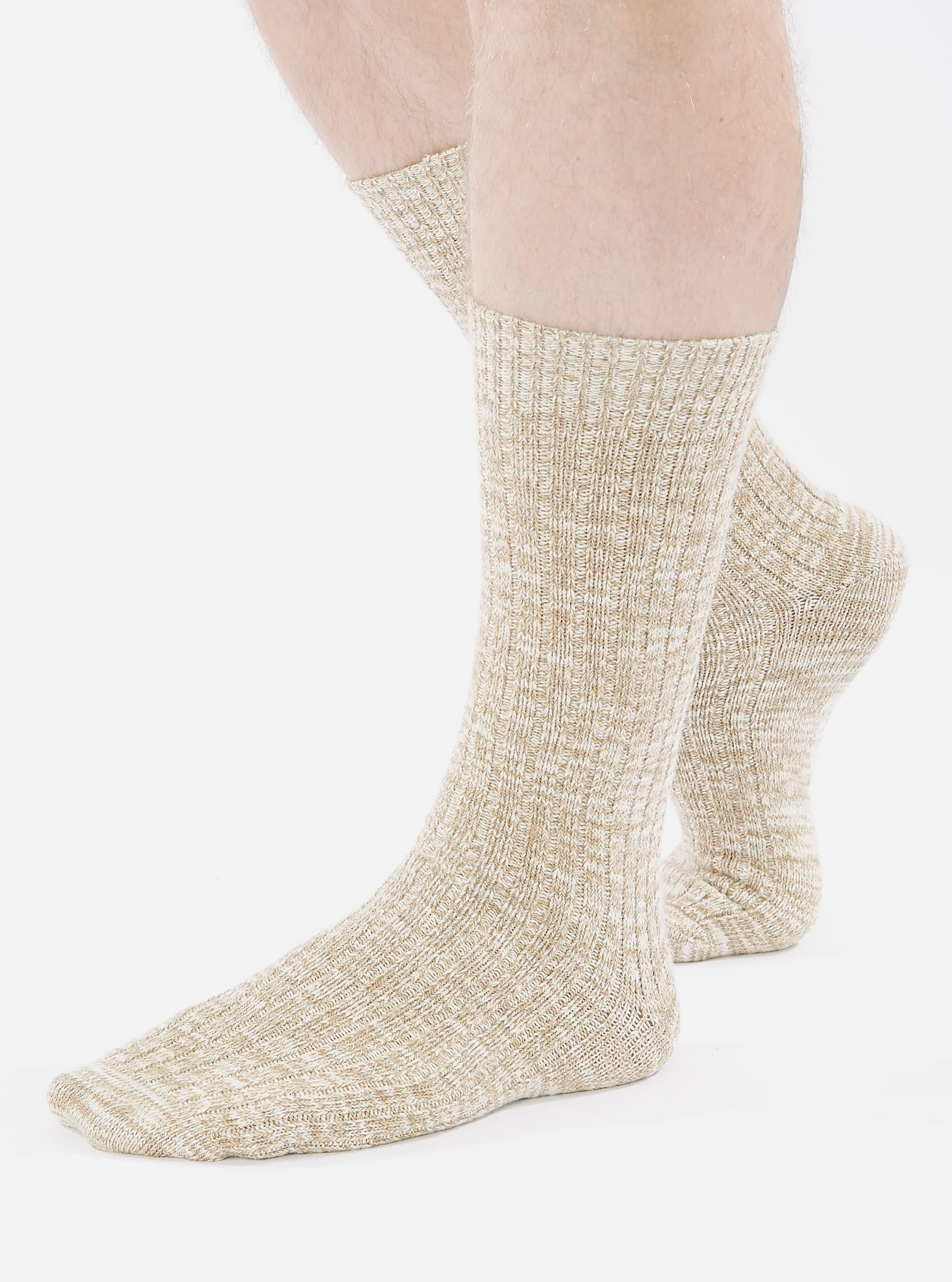 Dark Sand Slub Knit Slub Sock - Image 4