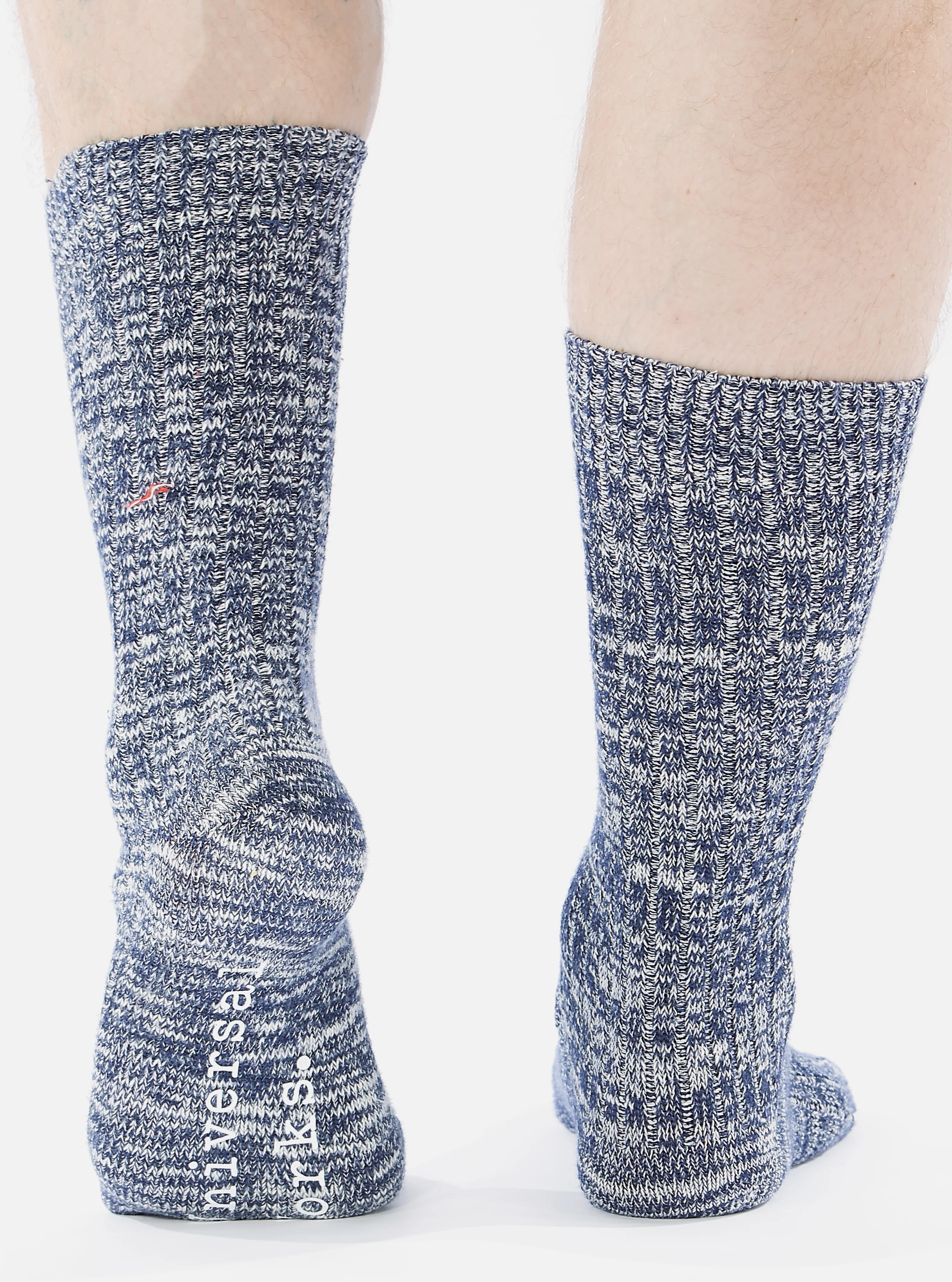 Navy Slub Knit Slub Sock - Image 3