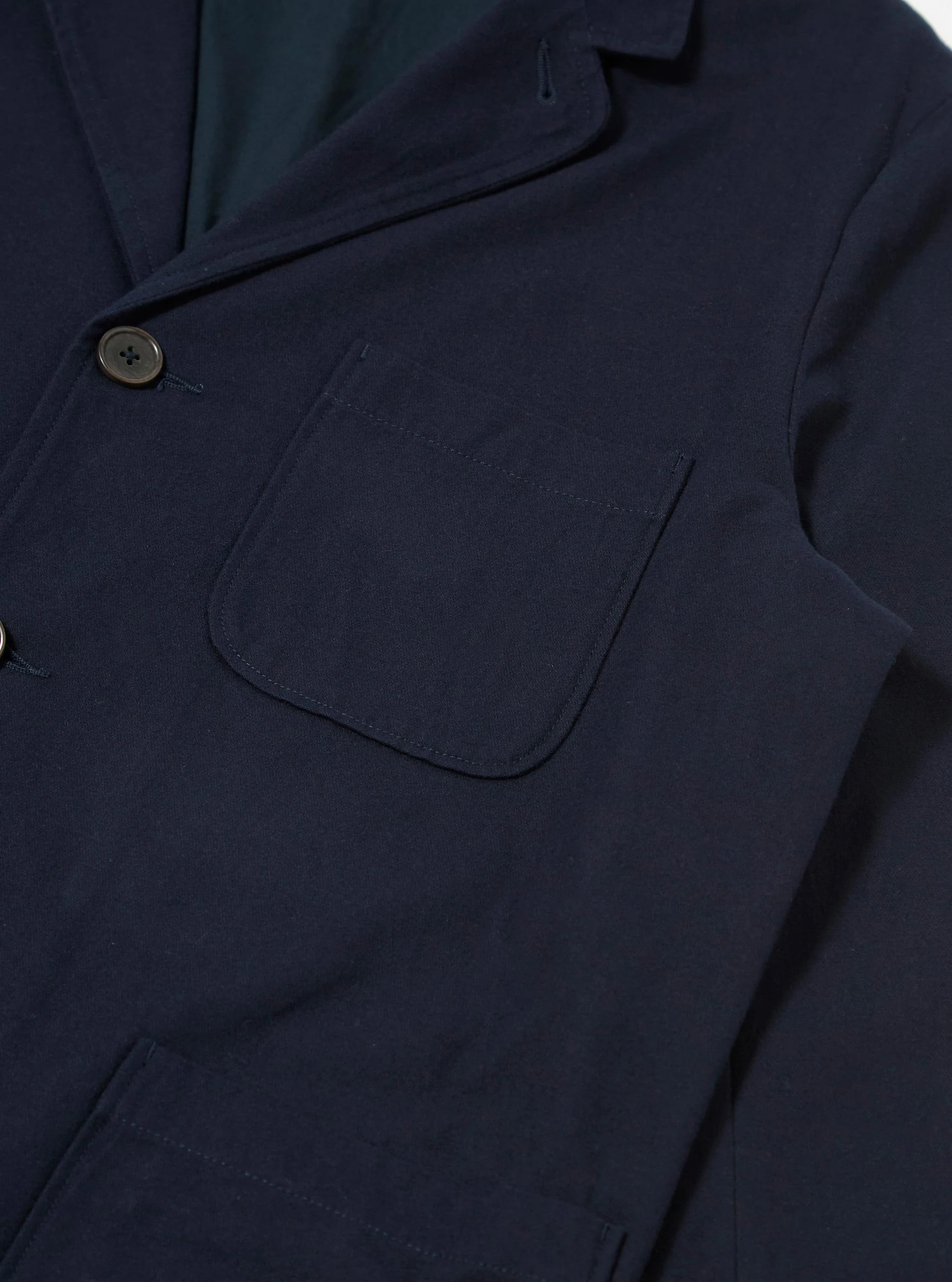 Navy Brushed Moleskin Three Button Jacket - Image 7