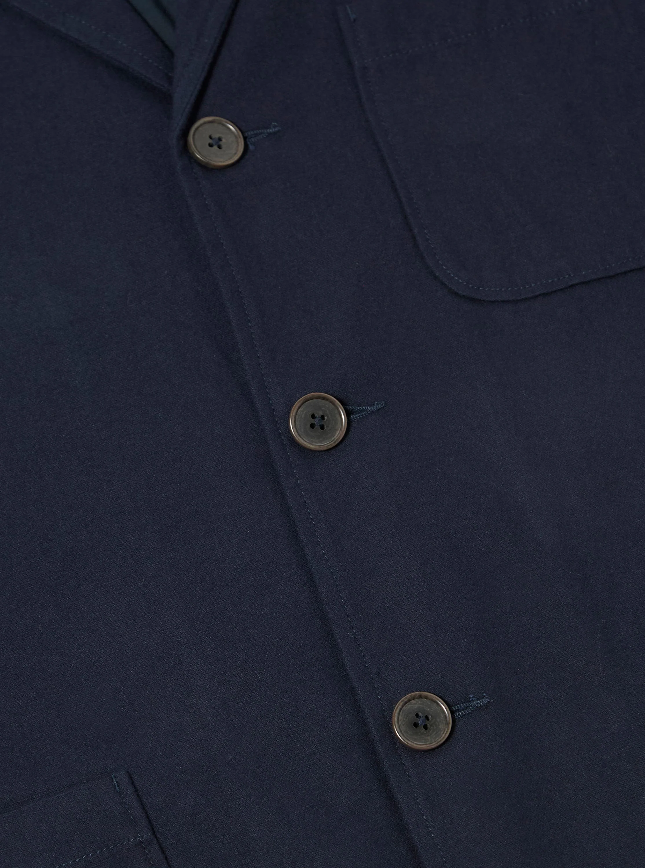 Navy Brushed Moleskin Three Button Jacket - Image 8