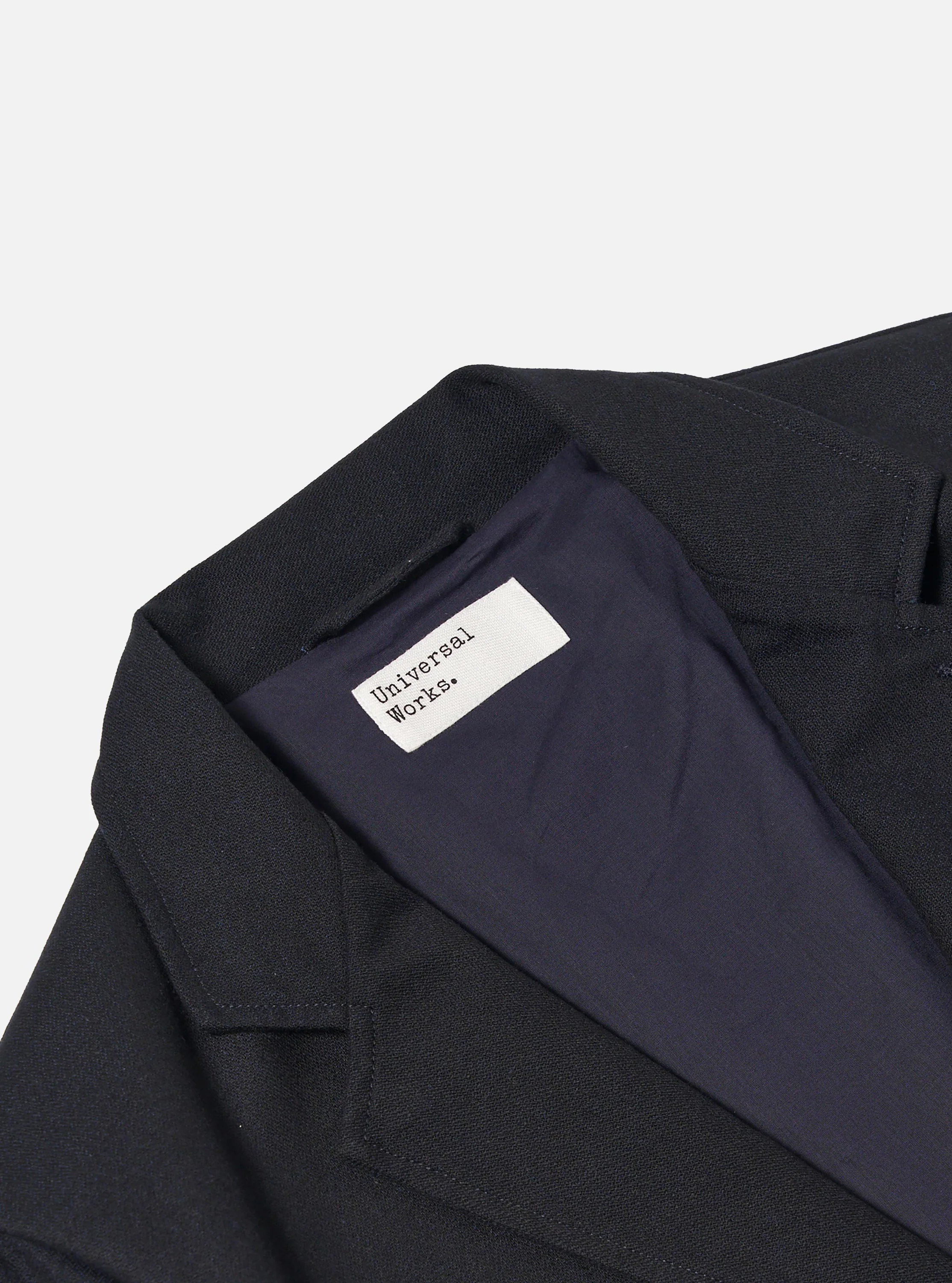 Dark Navy Upcycled Italian Tweed Two Button Jacket - Image 6