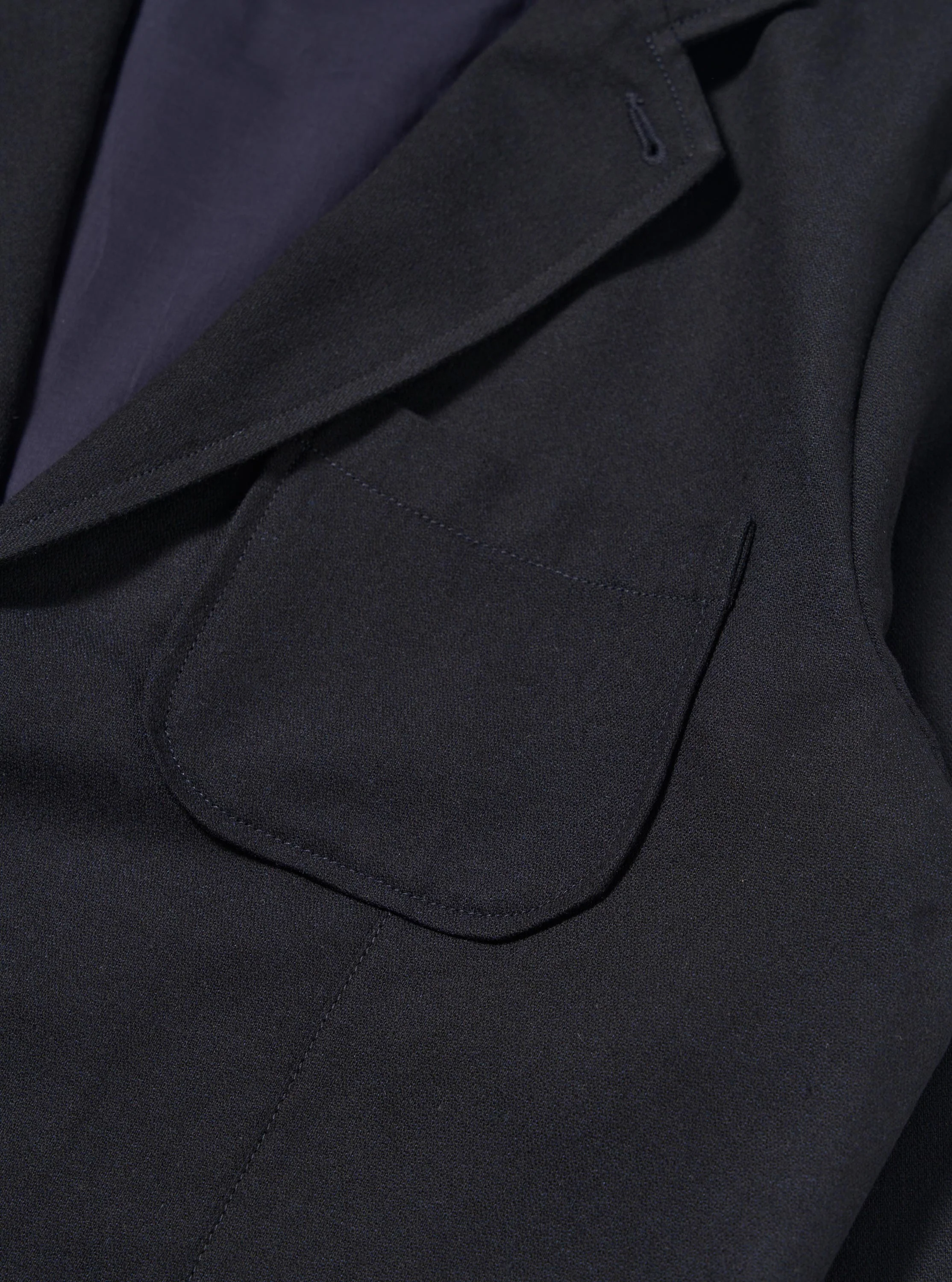 Dark Navy Upcycled Italian Tweed Two Button Jacket - Image 7