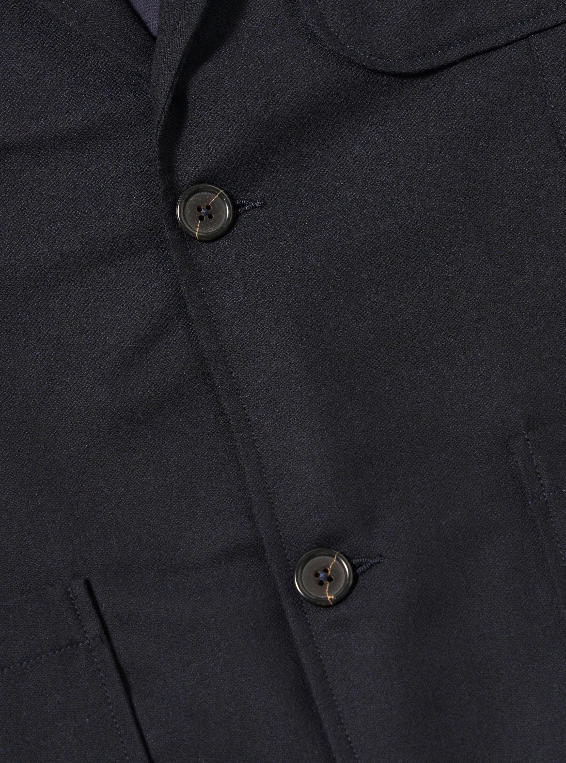 Dark Navy Upcycled Italian Tweed Two Button Jacket - Image 8
