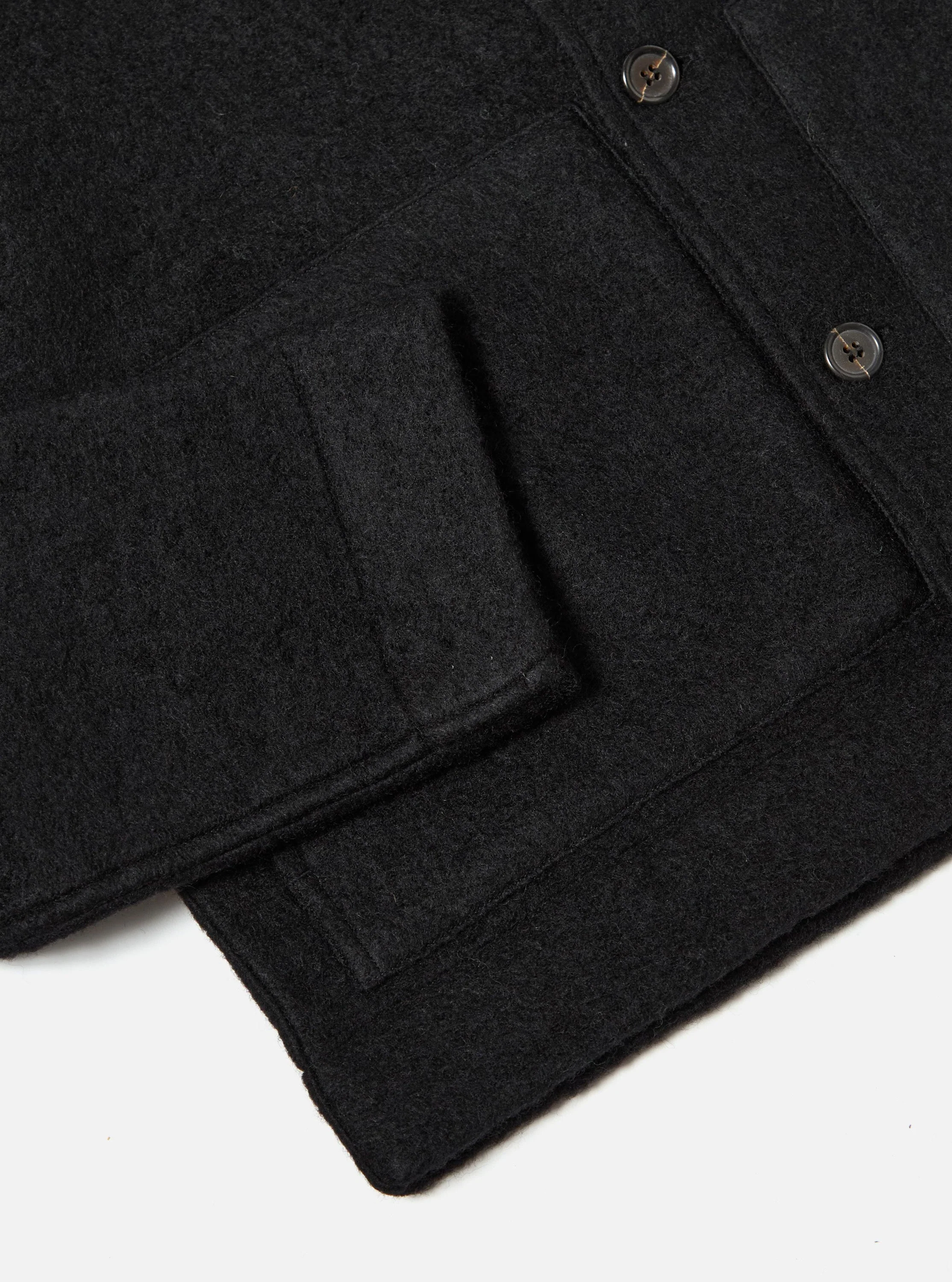 Black Wool Fleece Uniform Jacket - Image 9