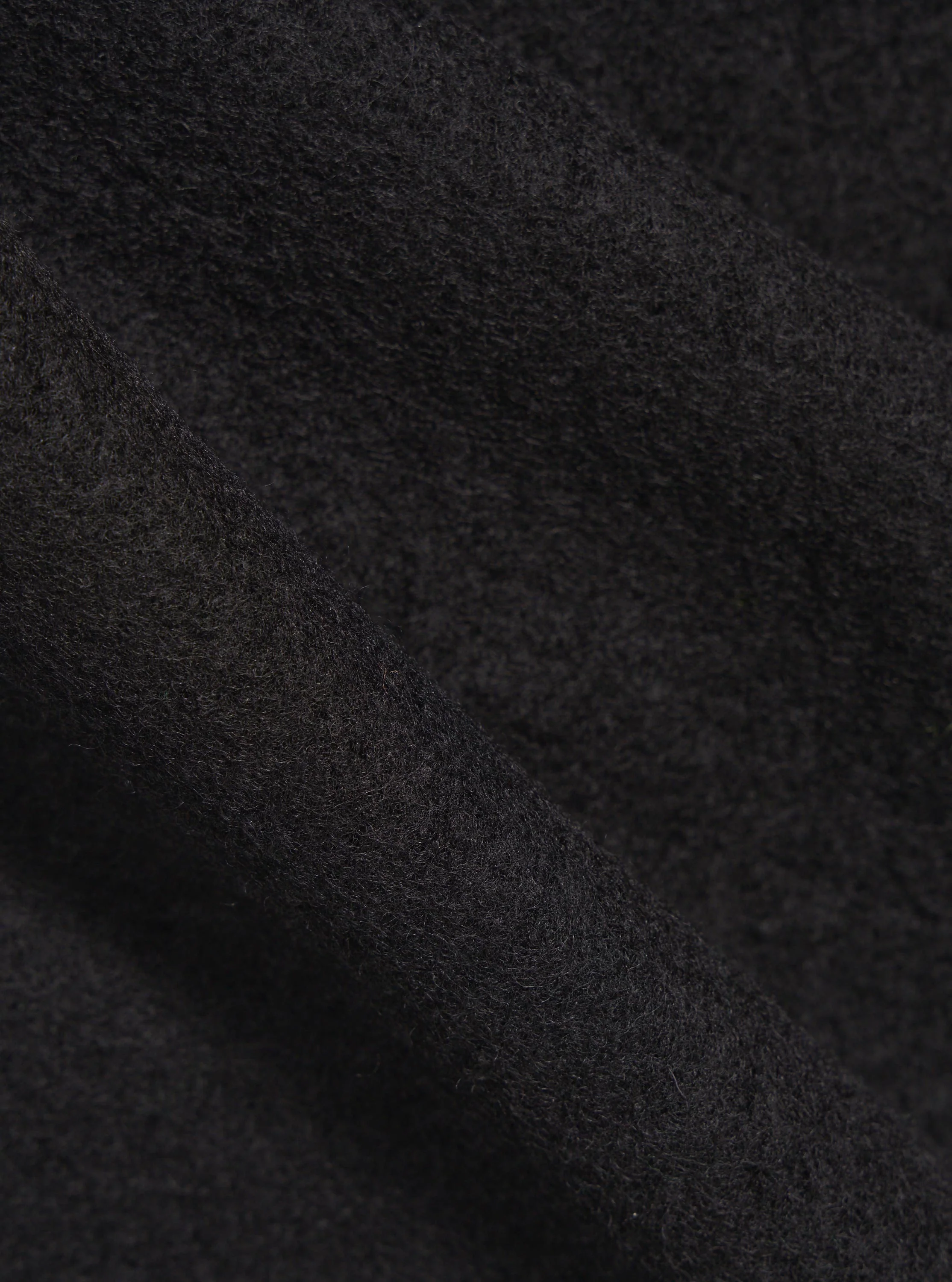 Black Wool Fleece Zip Bomber - Image 4