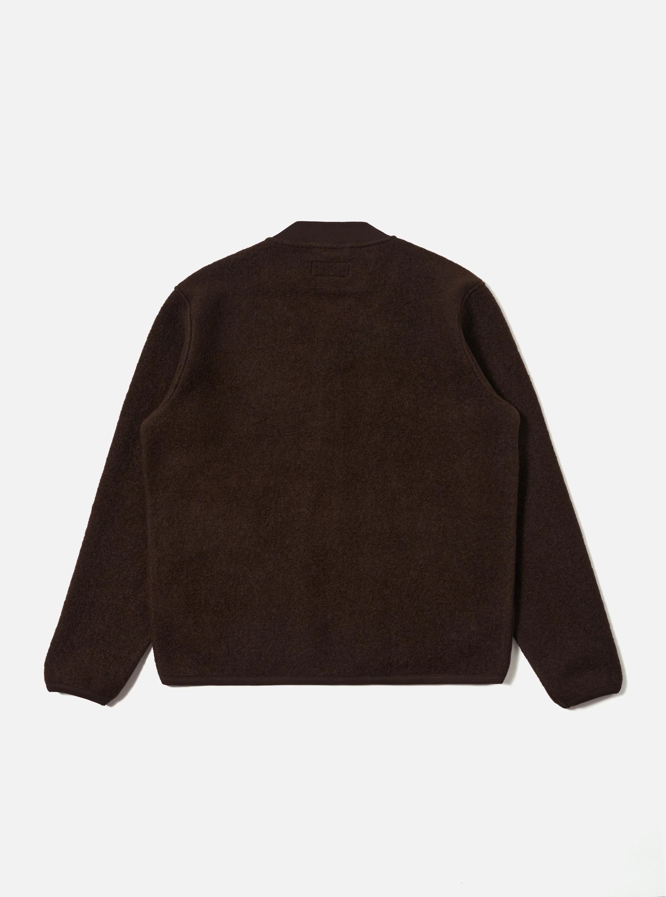 Brown Wool Fleece Zip Bomber - Image 5