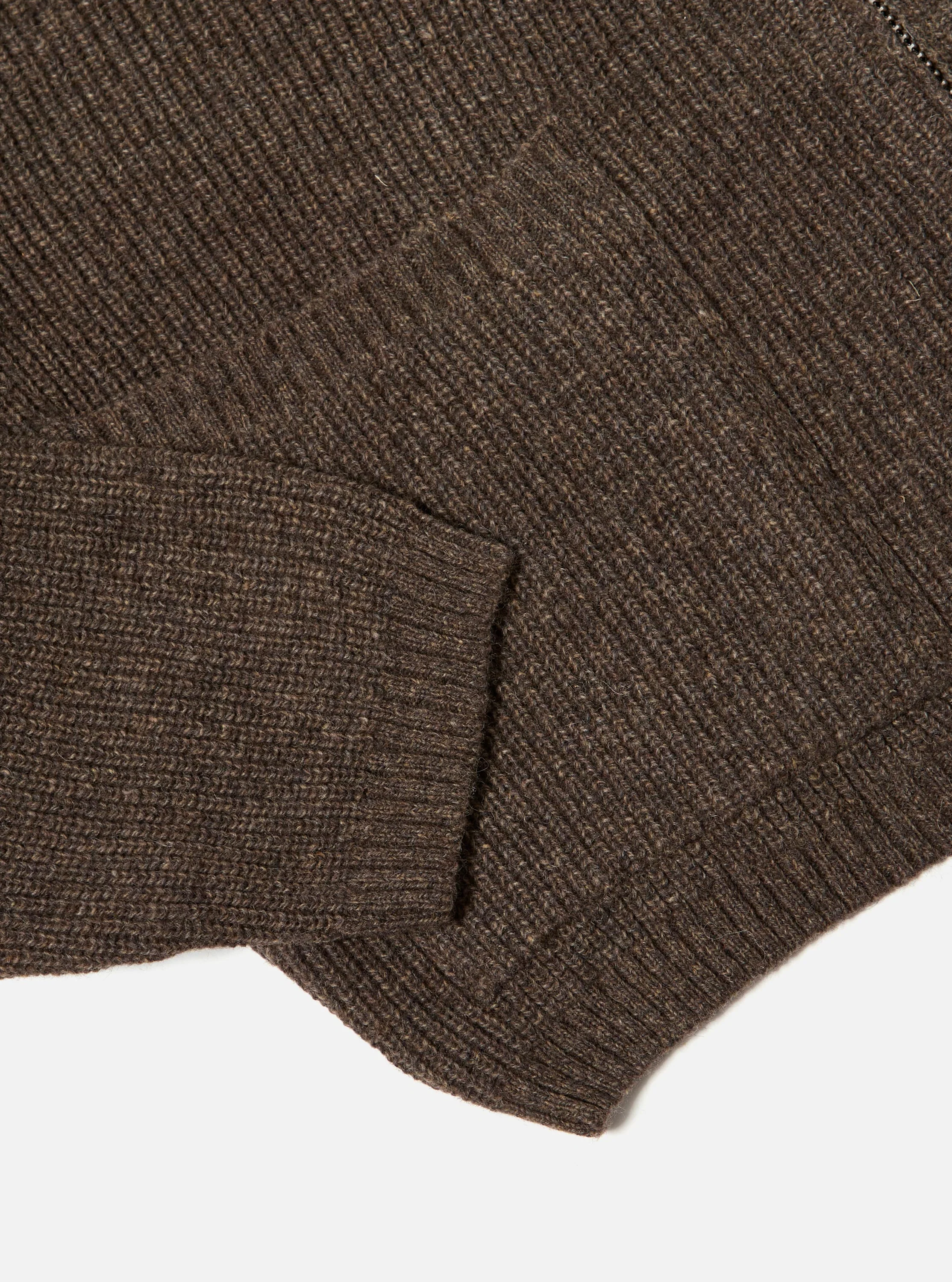 Brown Eco Wool Zip Cardigan - Image 8