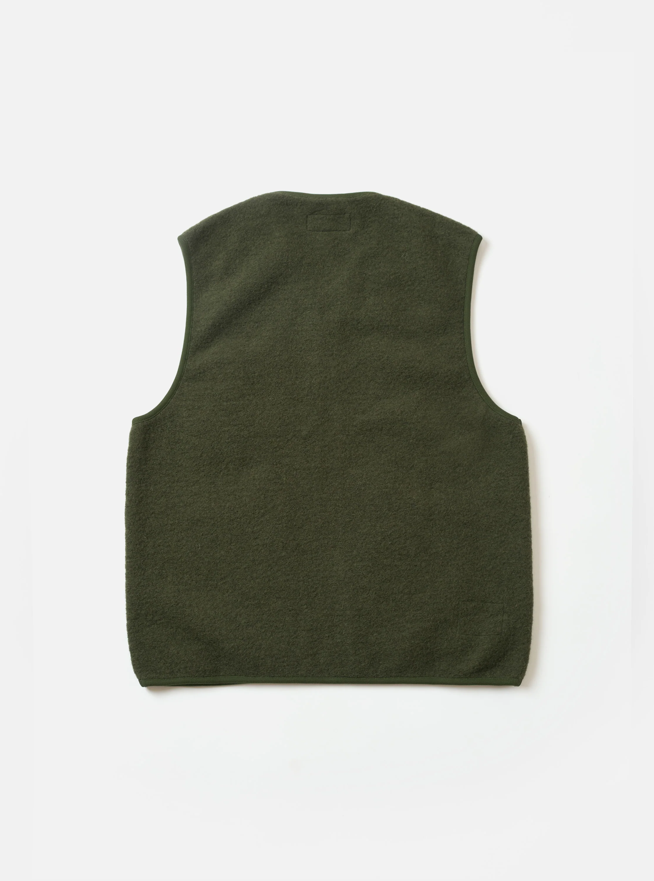 Olive Wool Fleece Zip Gilet - Image 3