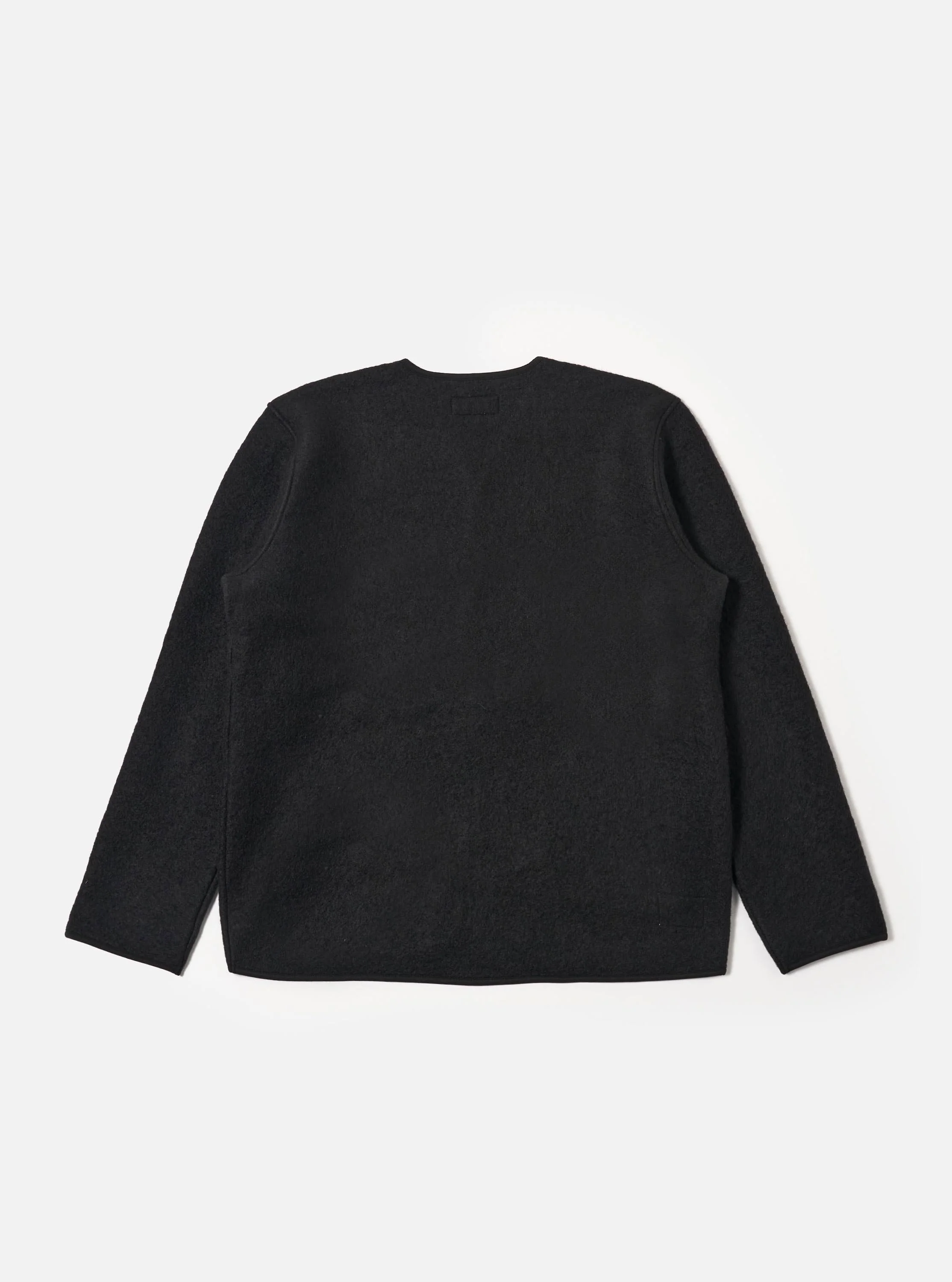 Black Wool Fleece Zip Liner Jacket - Image 5