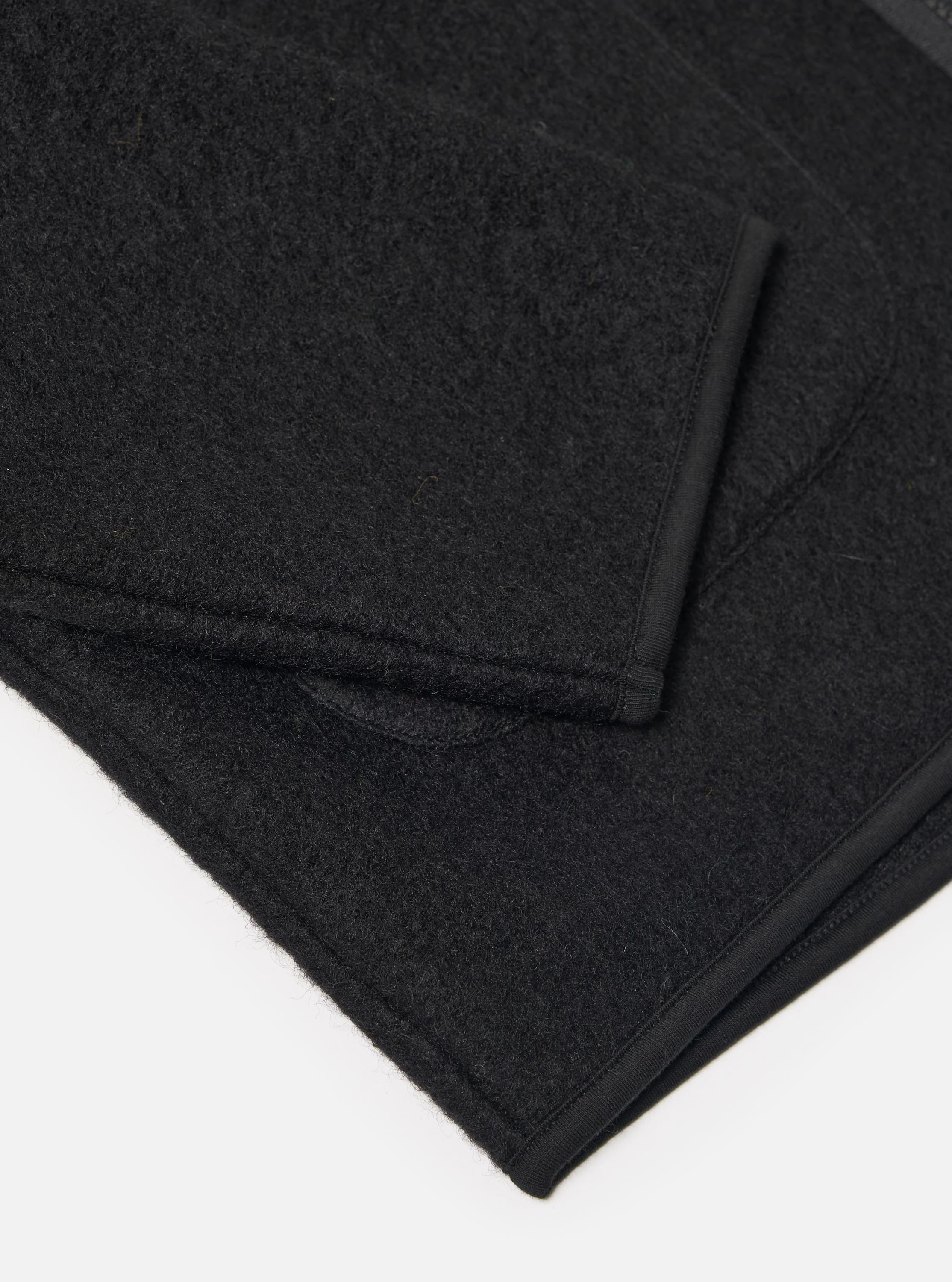 Black Wool Fleece Zip Liner Jacket - Image 8