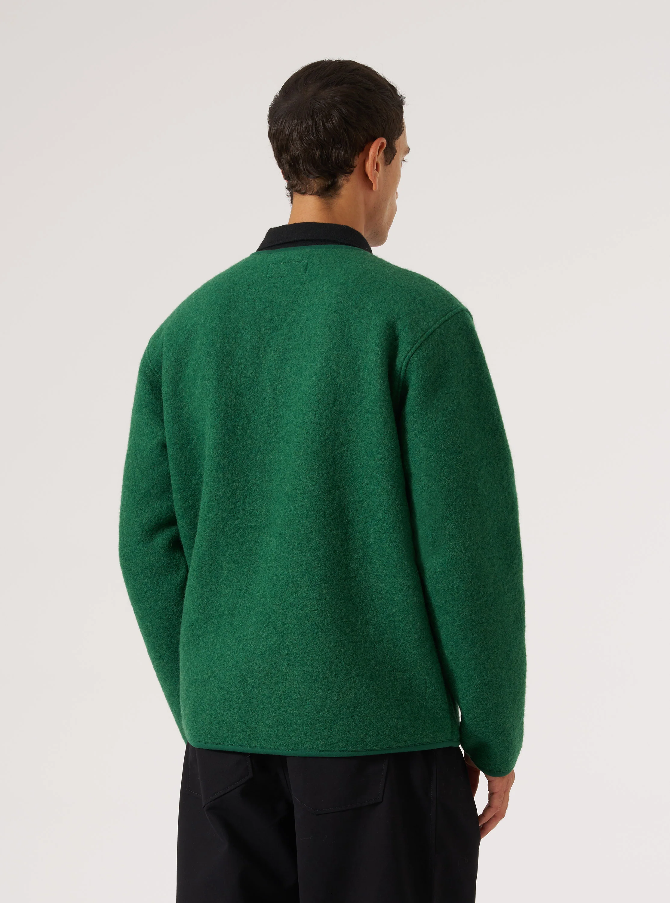 Green Wool Fleece Zip Liner Jacket - Image 3