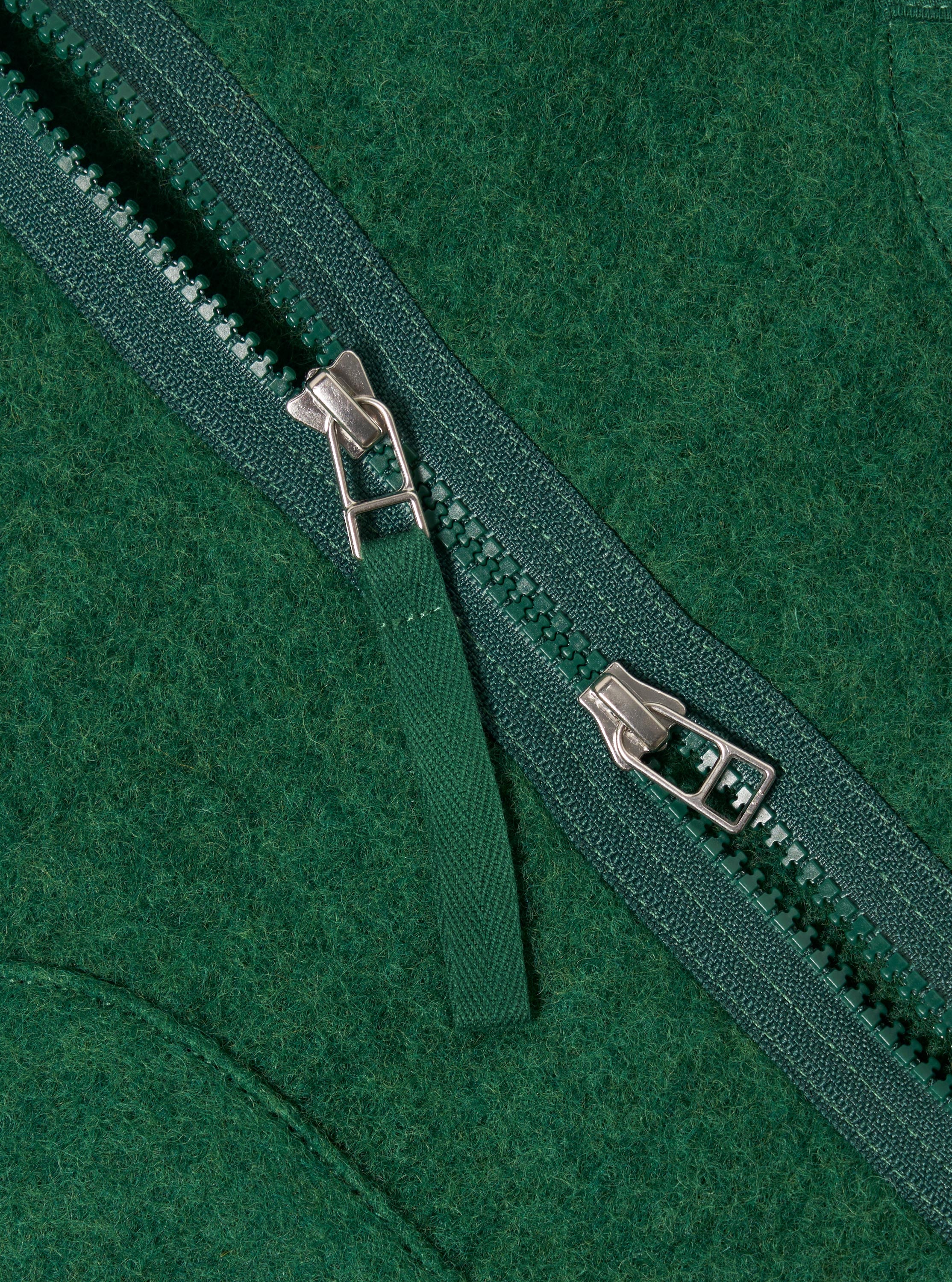 Green Wool Fleece Zip Liner Jacket - Image 7