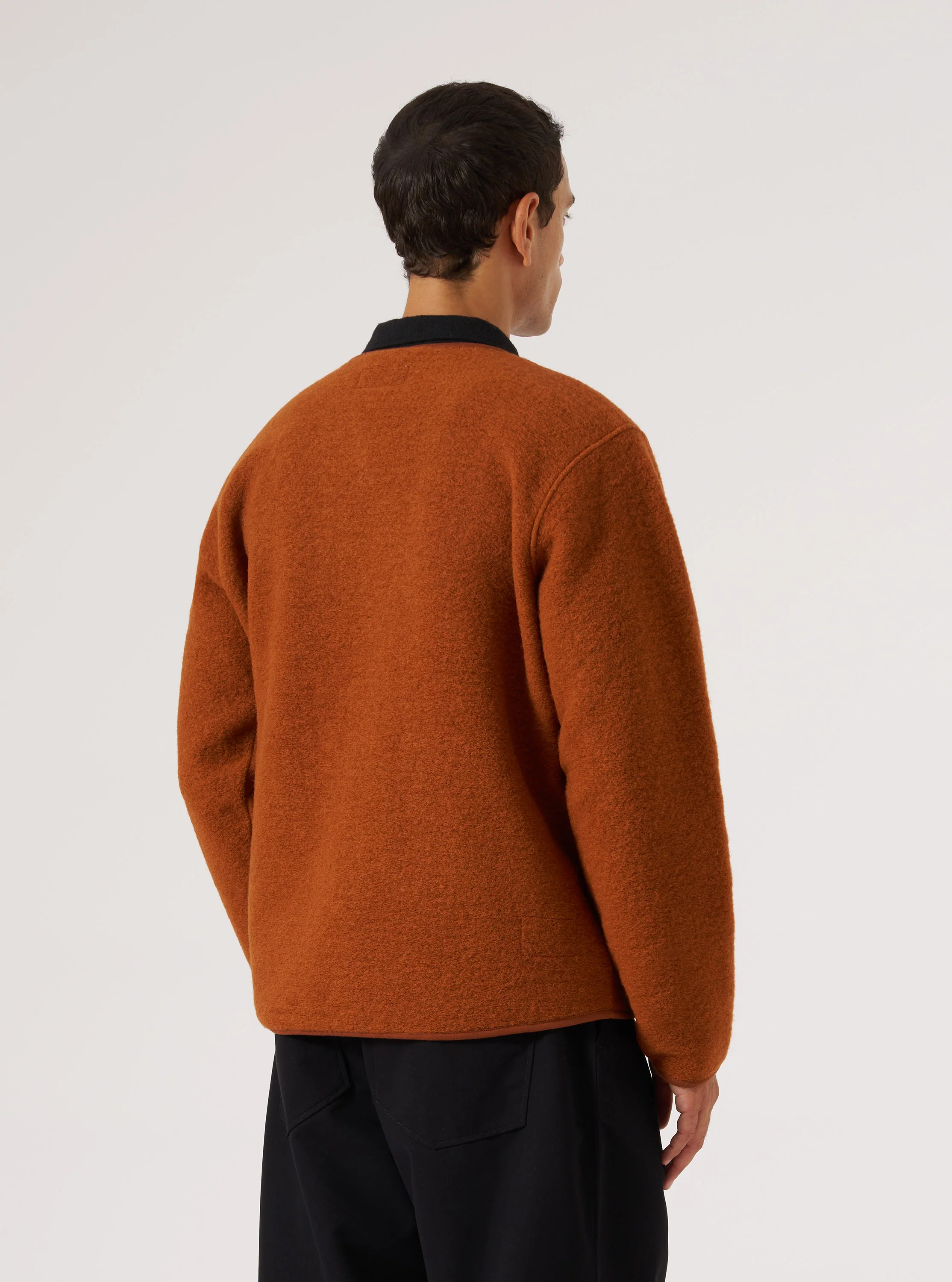 Rust Wool Fleece Zip Liner Jacket - Image 3
