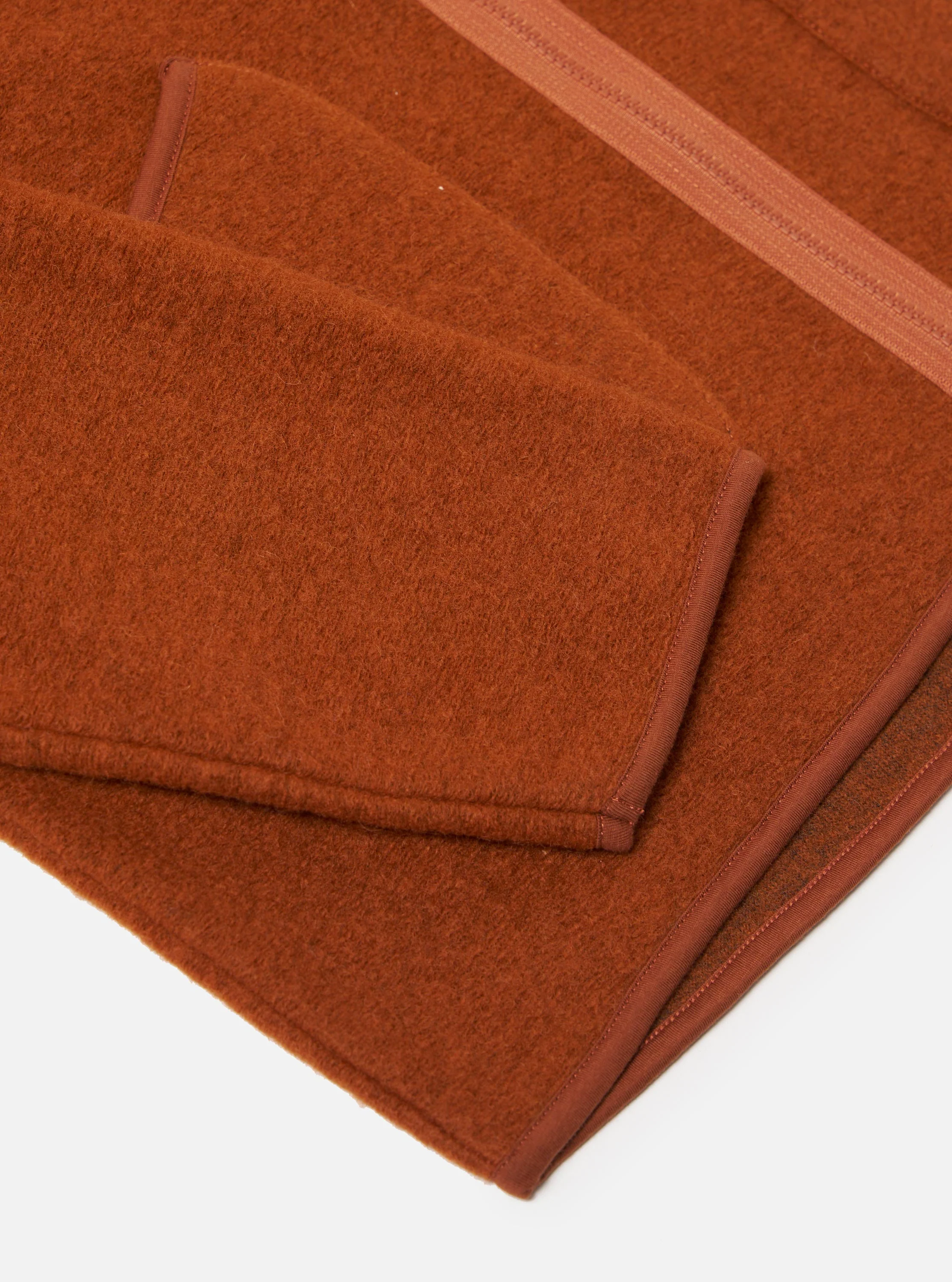 Rust Wool Fleece Zip Liner Jacket - Image 8