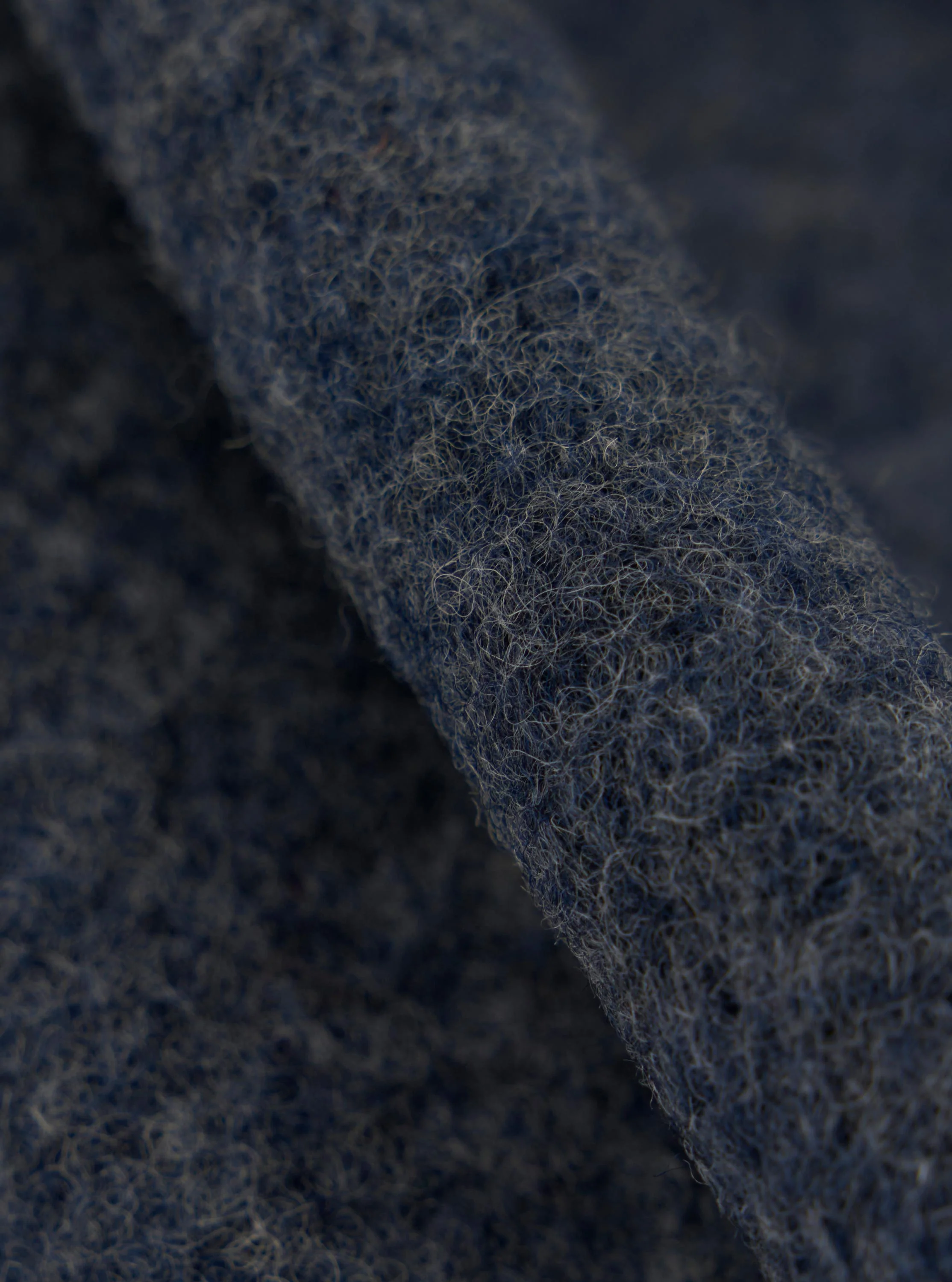 Slate Blue Wool Fleece Zip Liner Jacket - Image 4