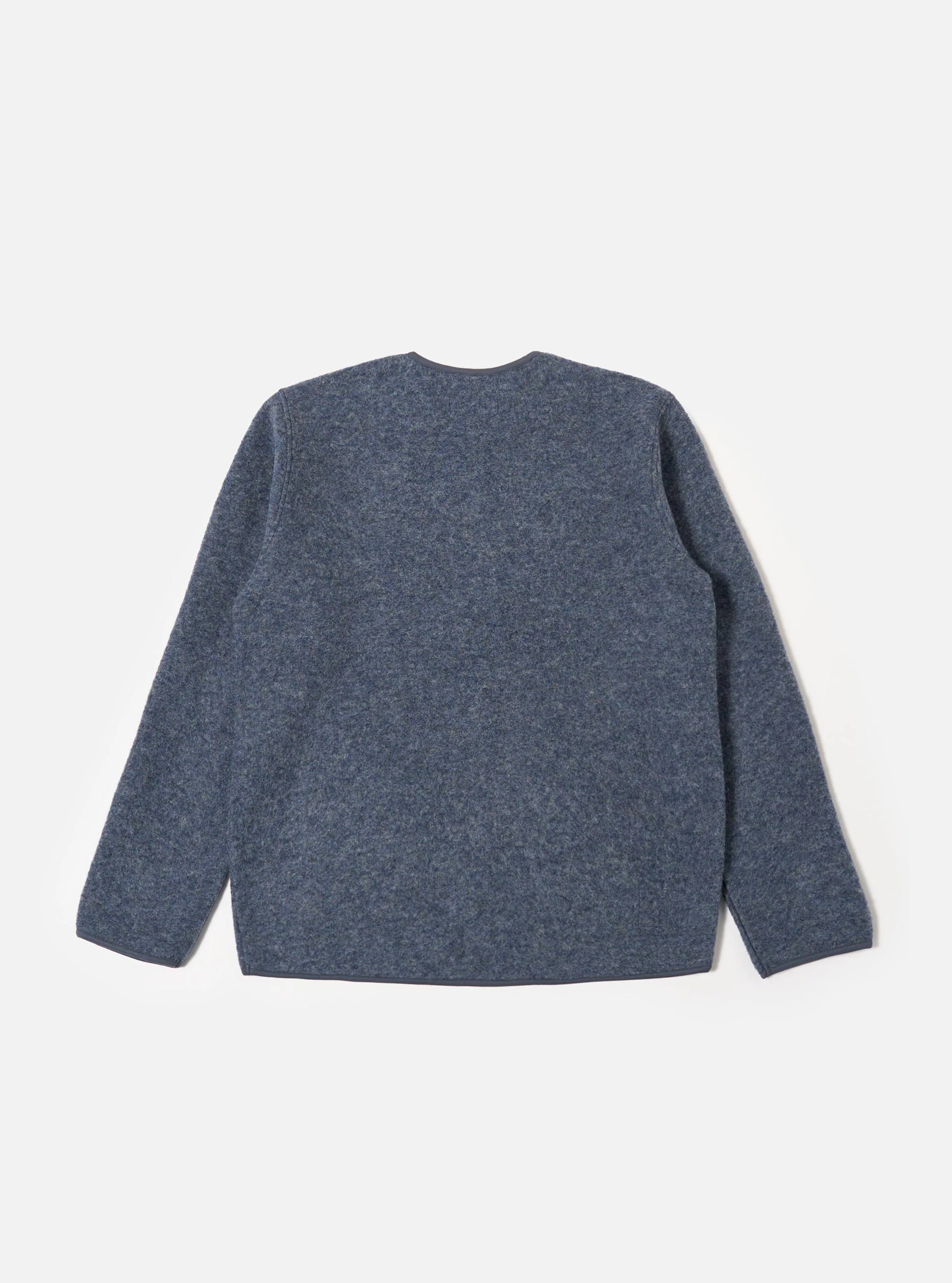 Slate Blue Wool Fleece Zip Liner Jacket - Image 5